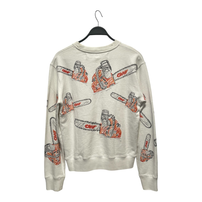 OFF-WHITE/Sweater/S/All Over Print/Cotton/WHT/CHAIN SAW