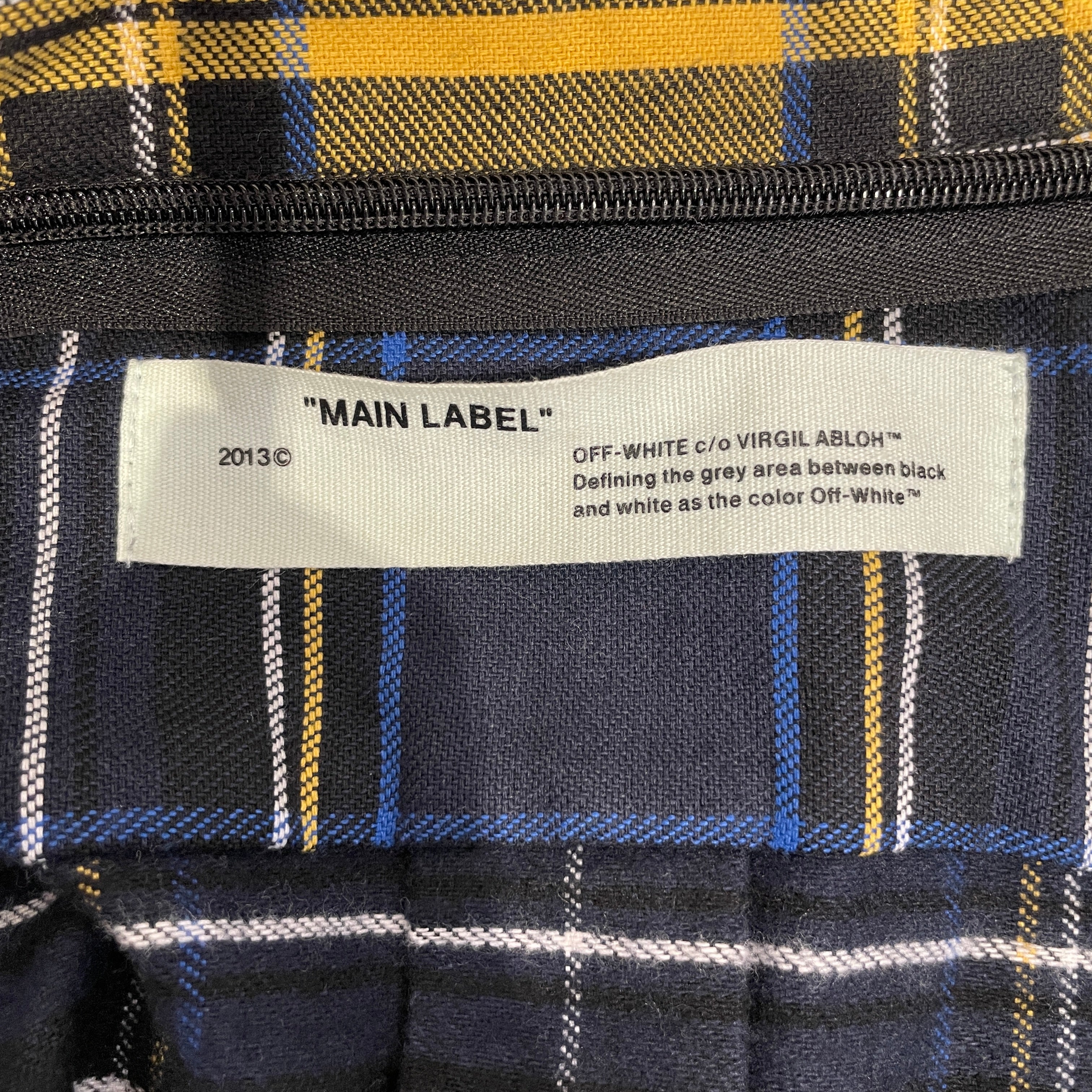 OFF-WHITE/Flannel Shirt/M/Cotton/BLU/Plaid/OFF WHITE ZIP FLANNEL view 3