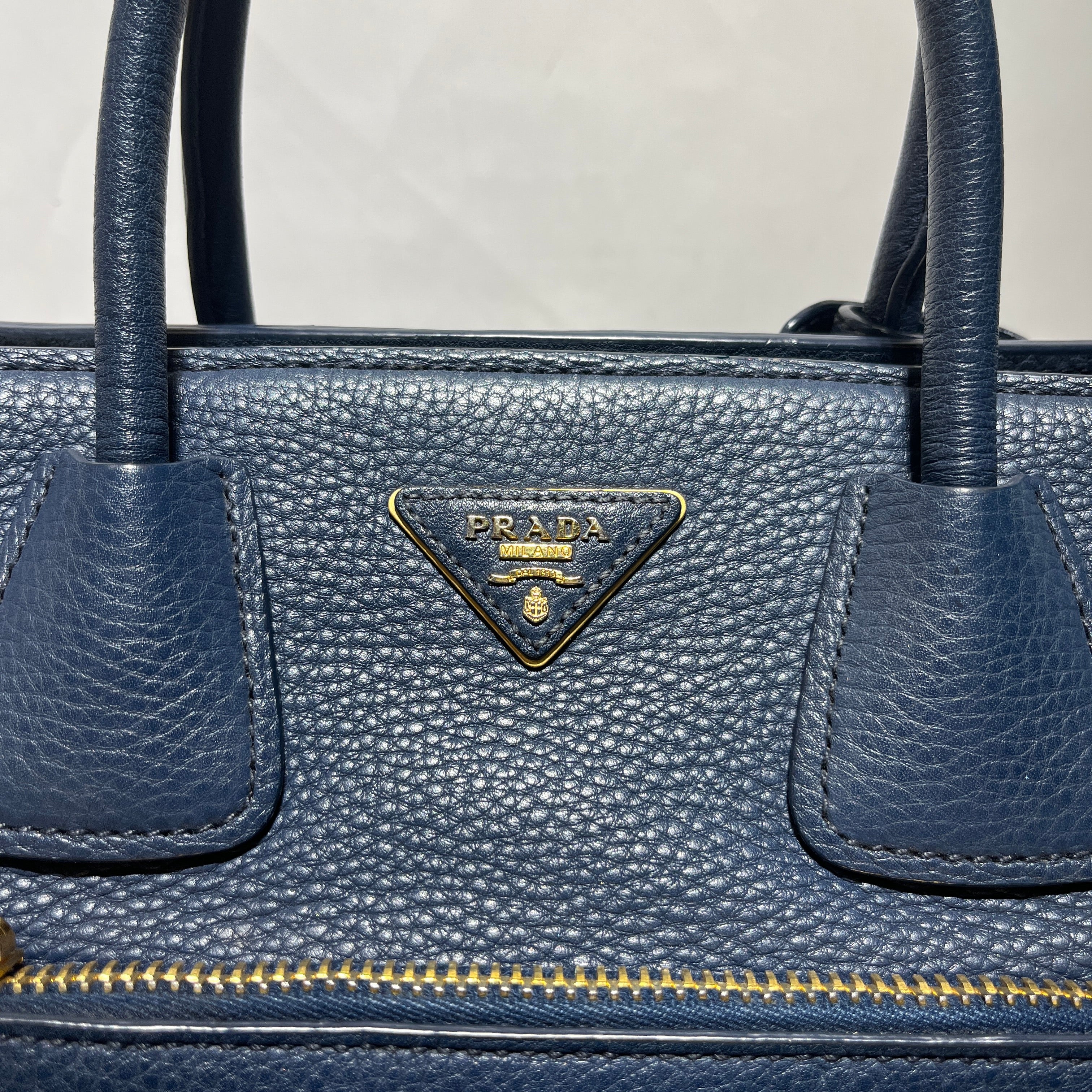 PRADA/Hand Bag/Leather/NVY/VITELLO DAINO SHOPPER TOTE view 8