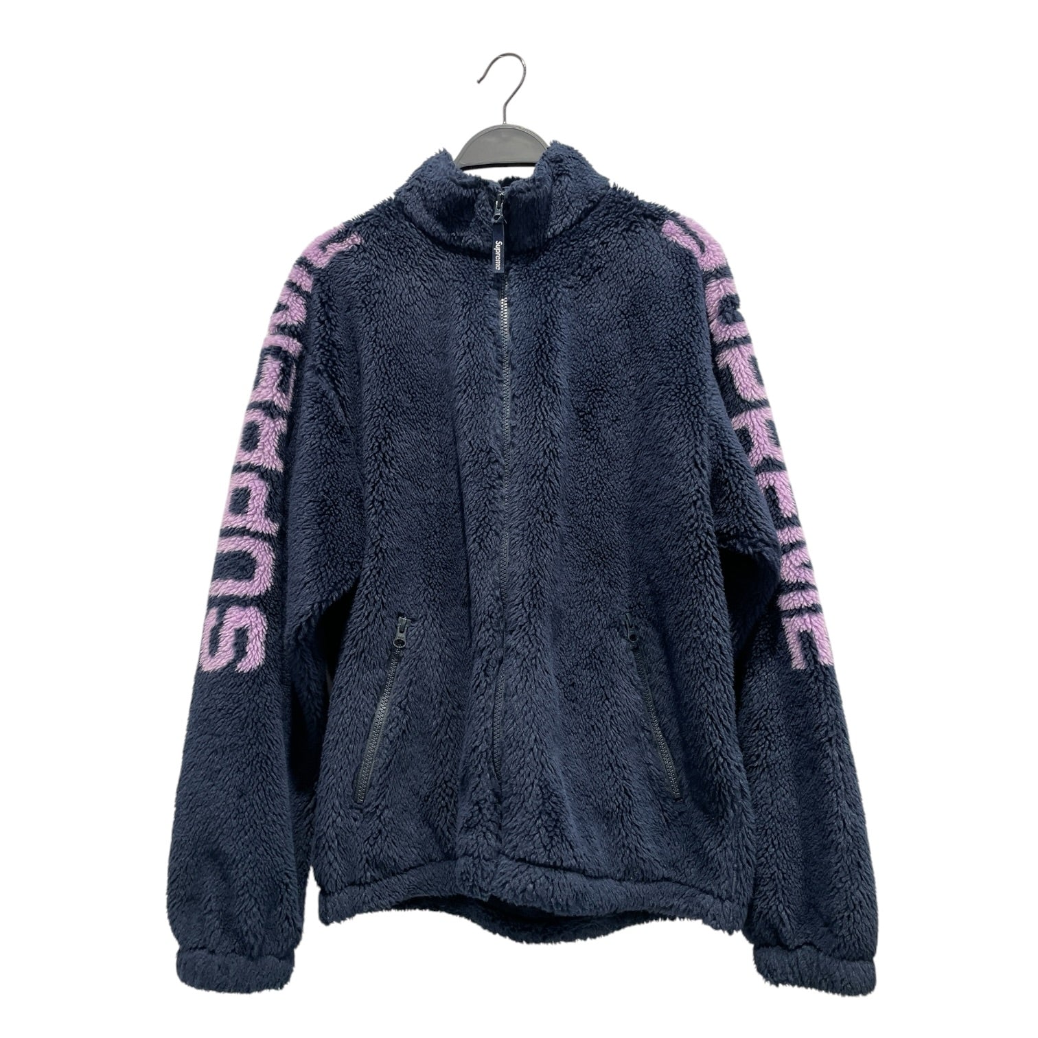 Supreme/Fleece Jkt/S/Polyester/NVY/FLEECE ARM LOGO view 1