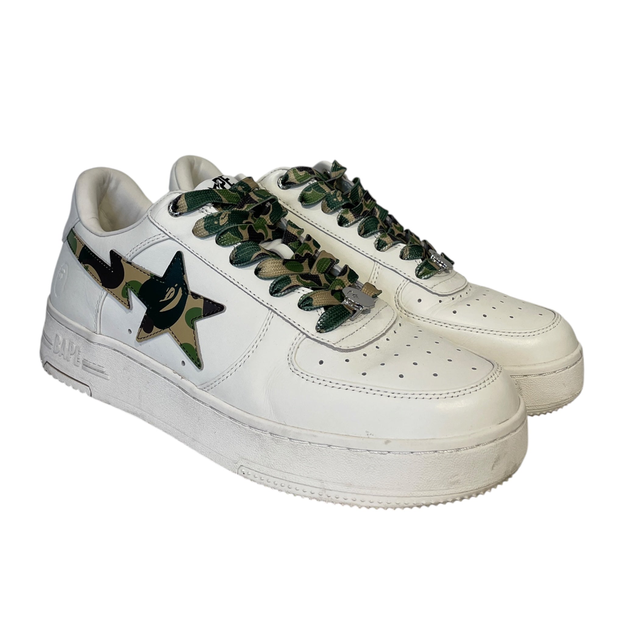 BAPE STA!/Low-Sneakers/US 12/WHT/Camo Star & Laces view 1