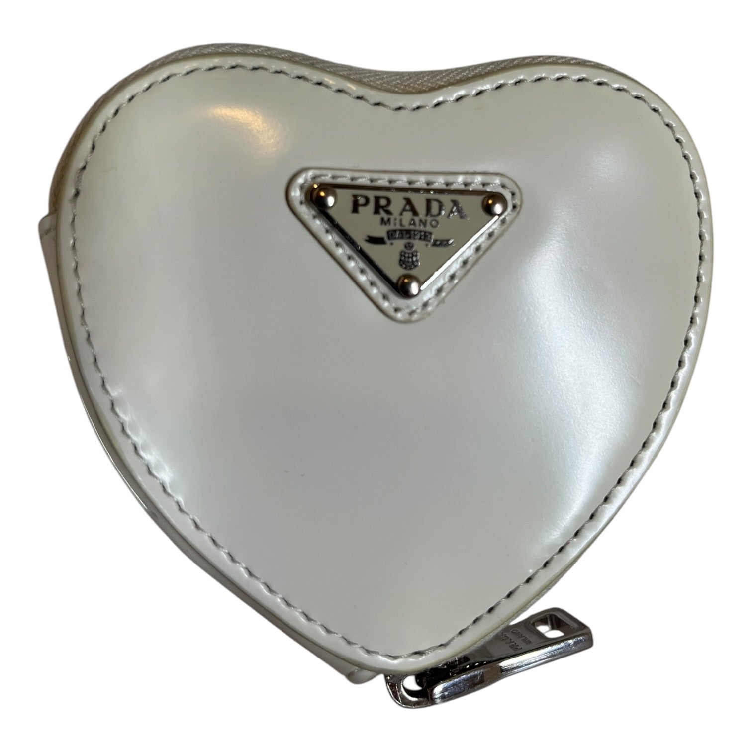 PRADA/Pouch/Leather/WHT/SPAZZOLATO HEART COIN POUCH view 6