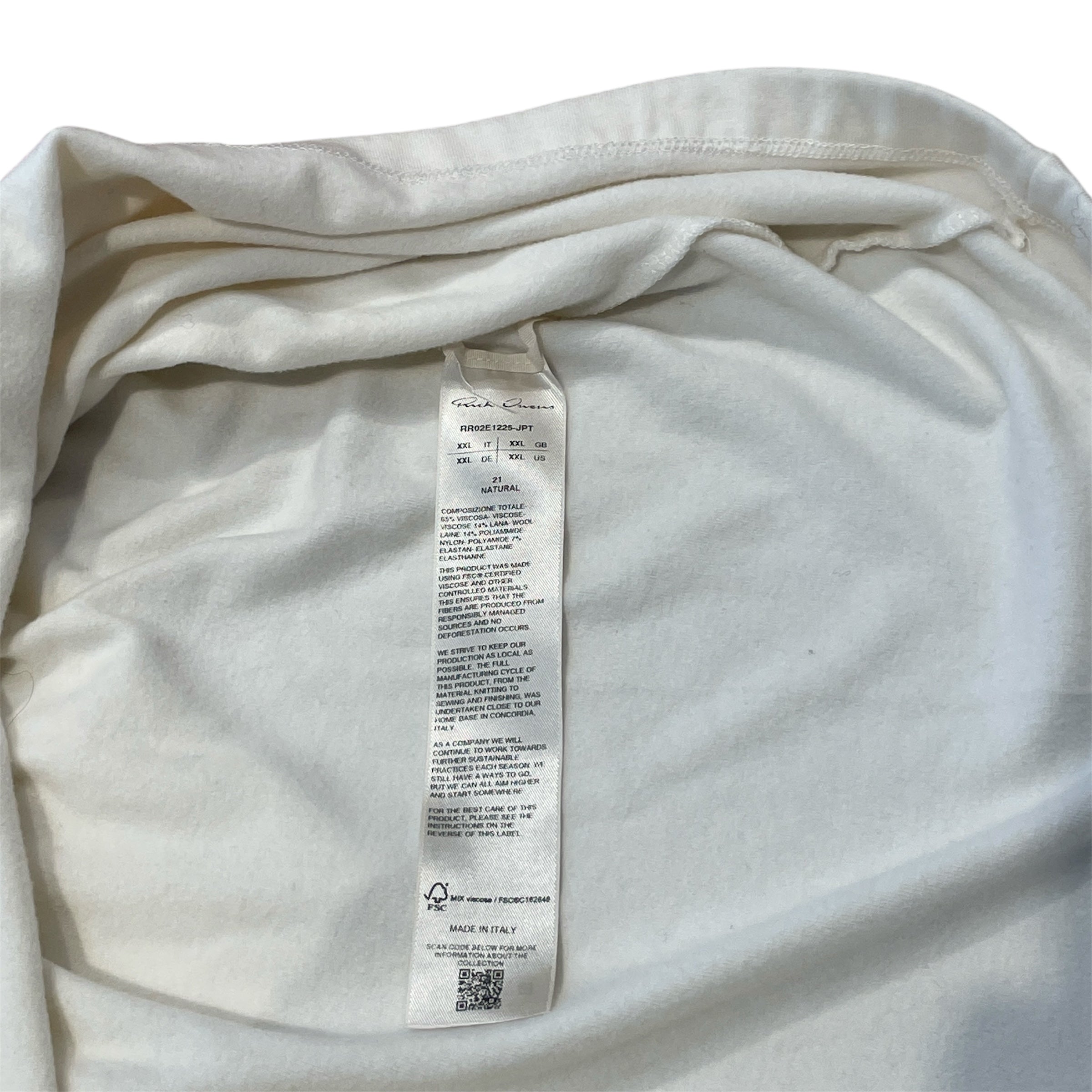 Rick Owens/LS T-Shirt/XXL/Cotton/WHT/FW25 Concordians Thermal Top view 3