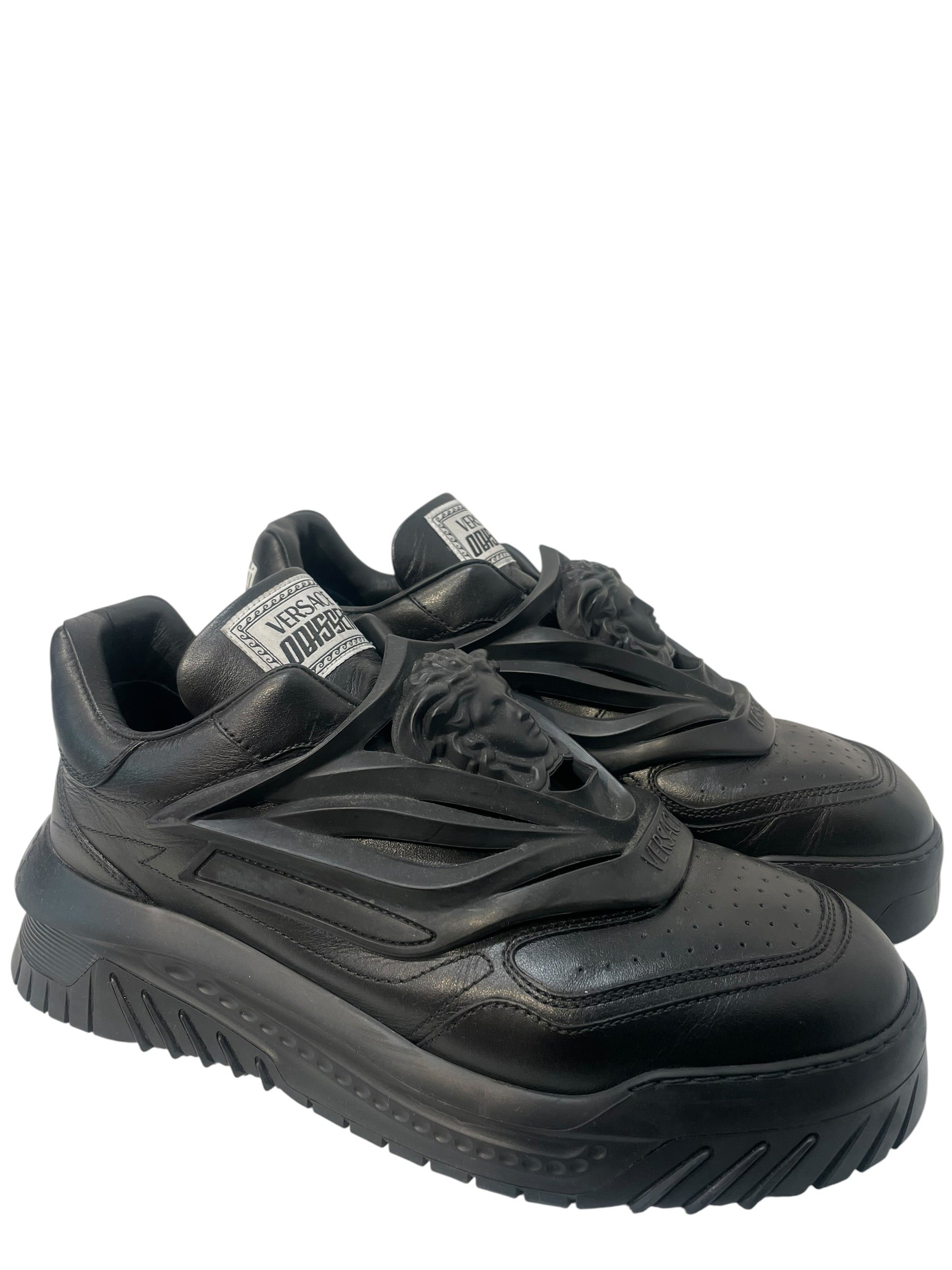 VERSACE/Low-Sneakers/EU 47.5/Leather/BLK/ODIESSA view 1