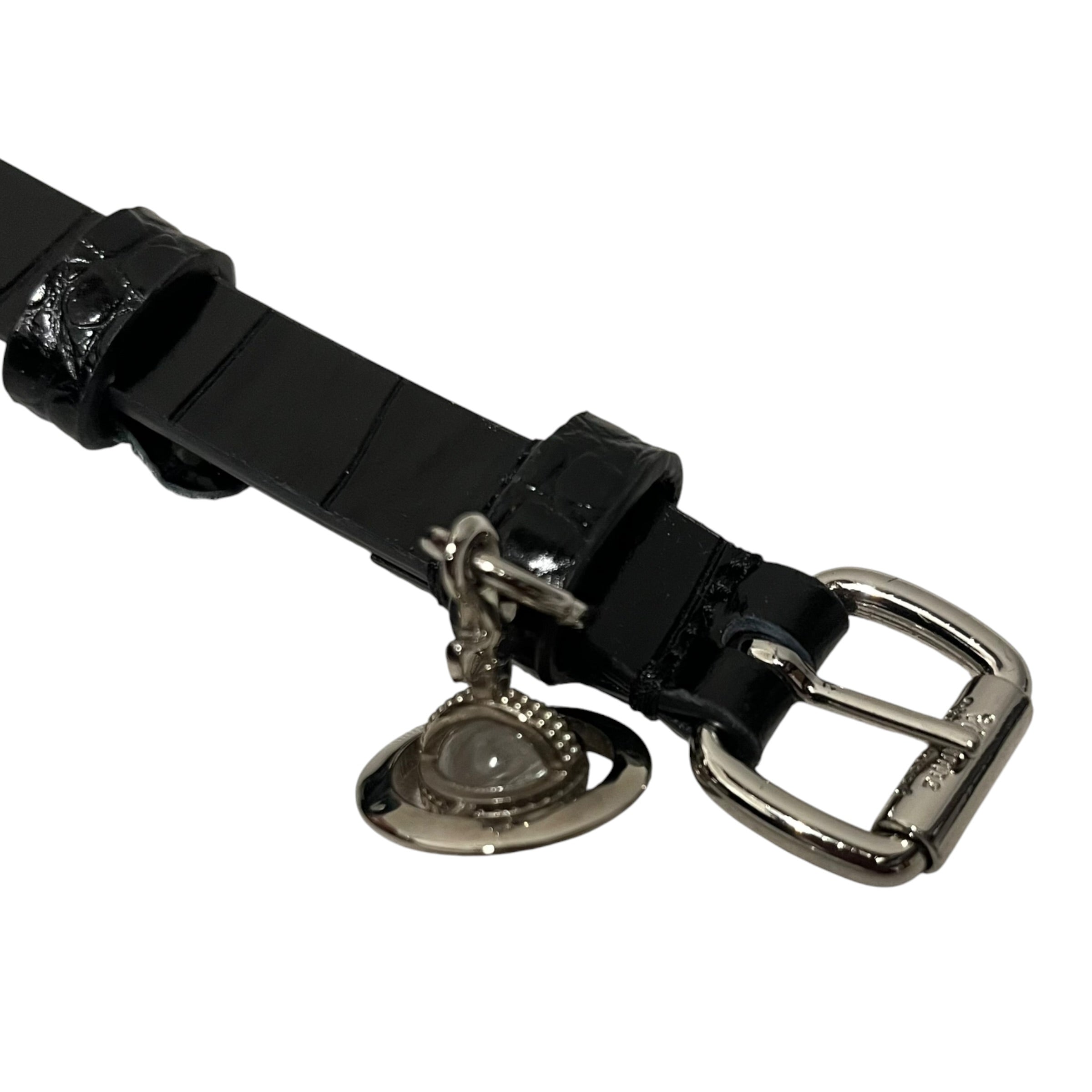 Vivienne Westwood/Belt/Animal Pattern/Leather/BLK/L's/ORB CHARM SKINNY BELT view 3