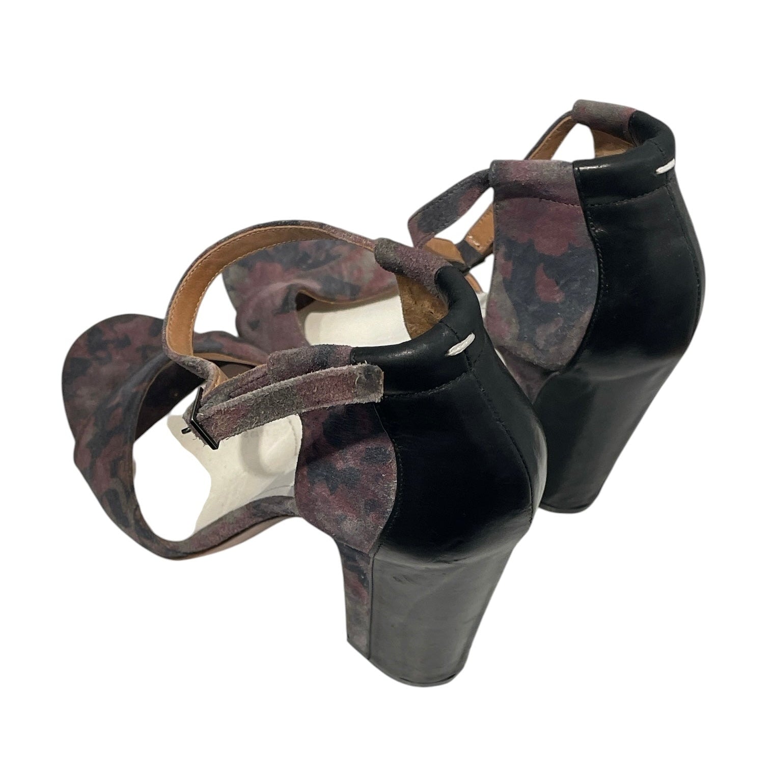 Maison Margiela/Heels/EU 37/Floral Pattern/Suede/MLT/OPEN TOE BLOCK HEELS view 2