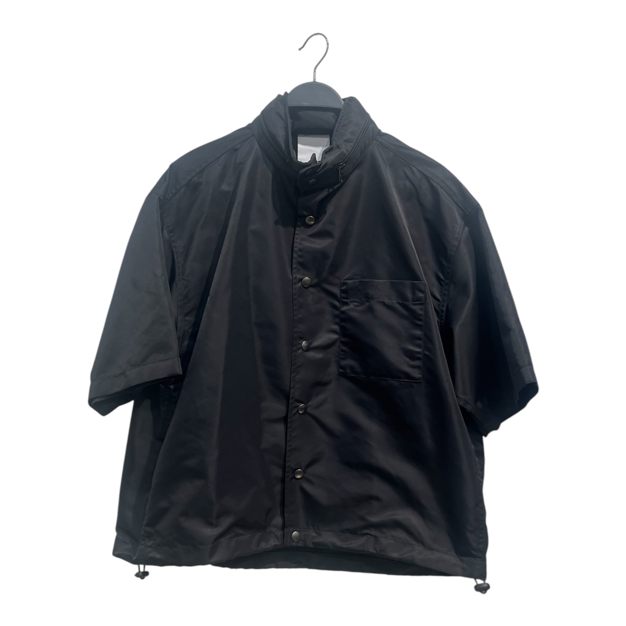 LE PERE/SS Shirt/L/BLK/HOODIE ZIP COLLAR view 1