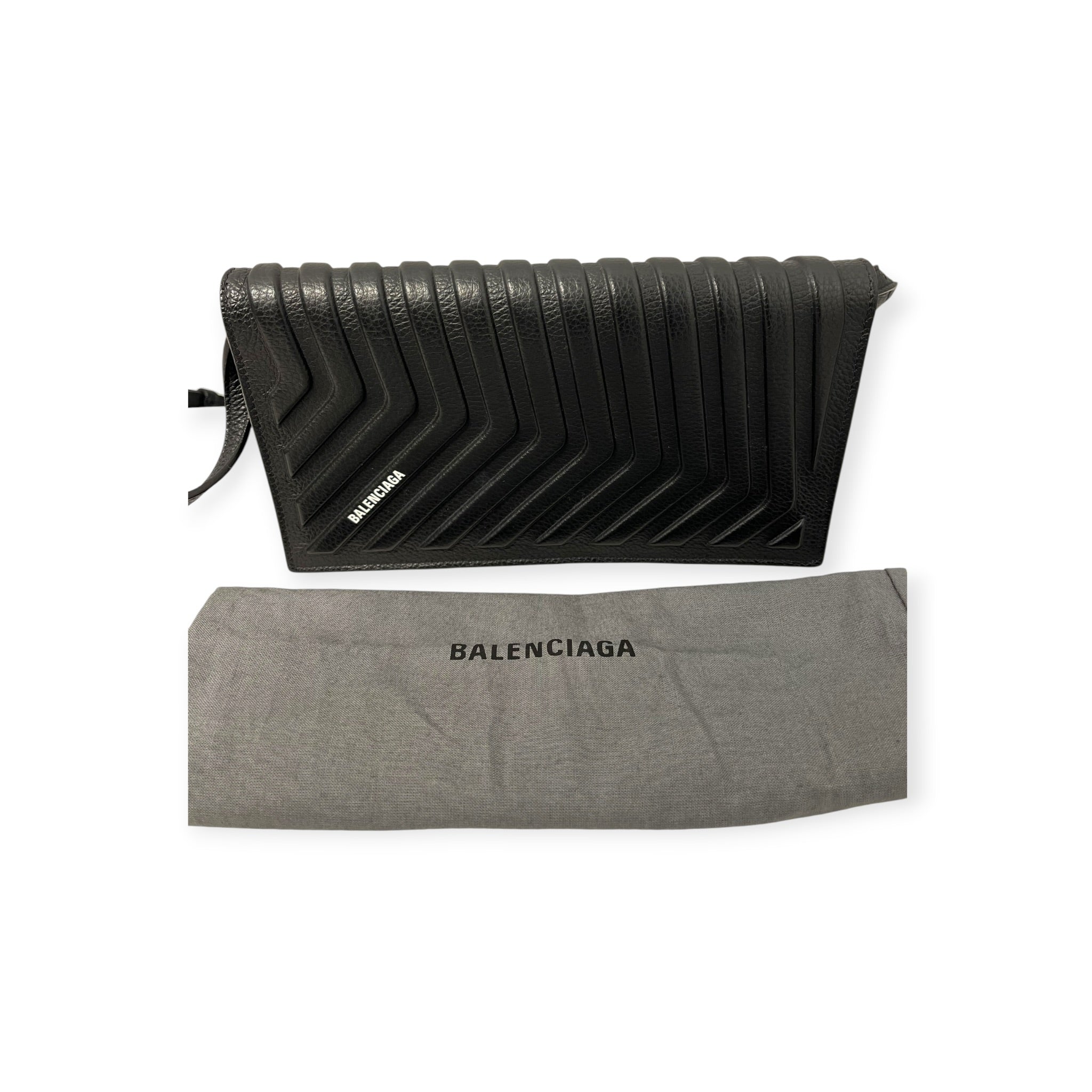 BALENCIAGA/Cross Body Bag/Leather/BLK/CAR FLAP BAG view 7