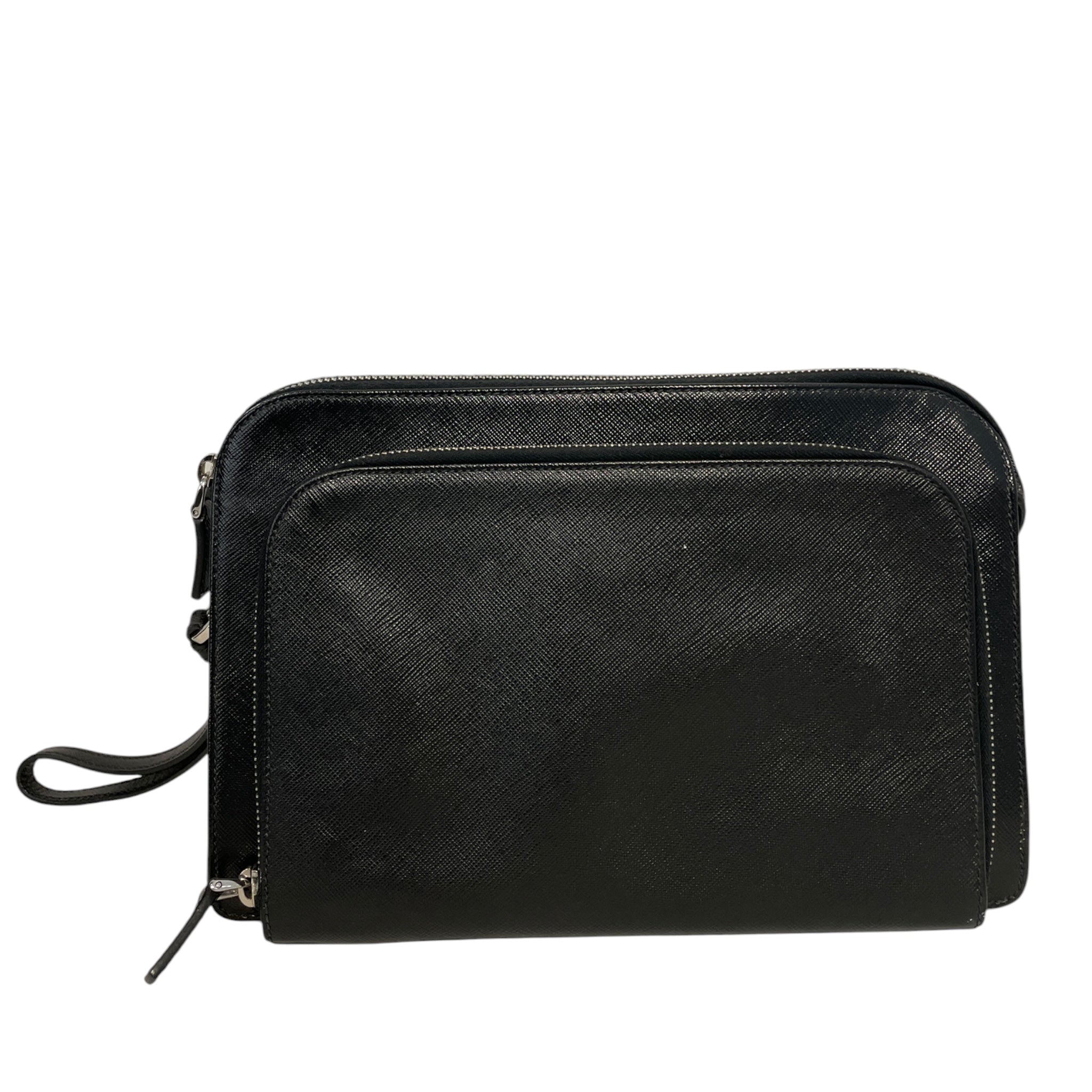 PRADA/Clutch Bag/Leather/BLK/828RQ7H view 2