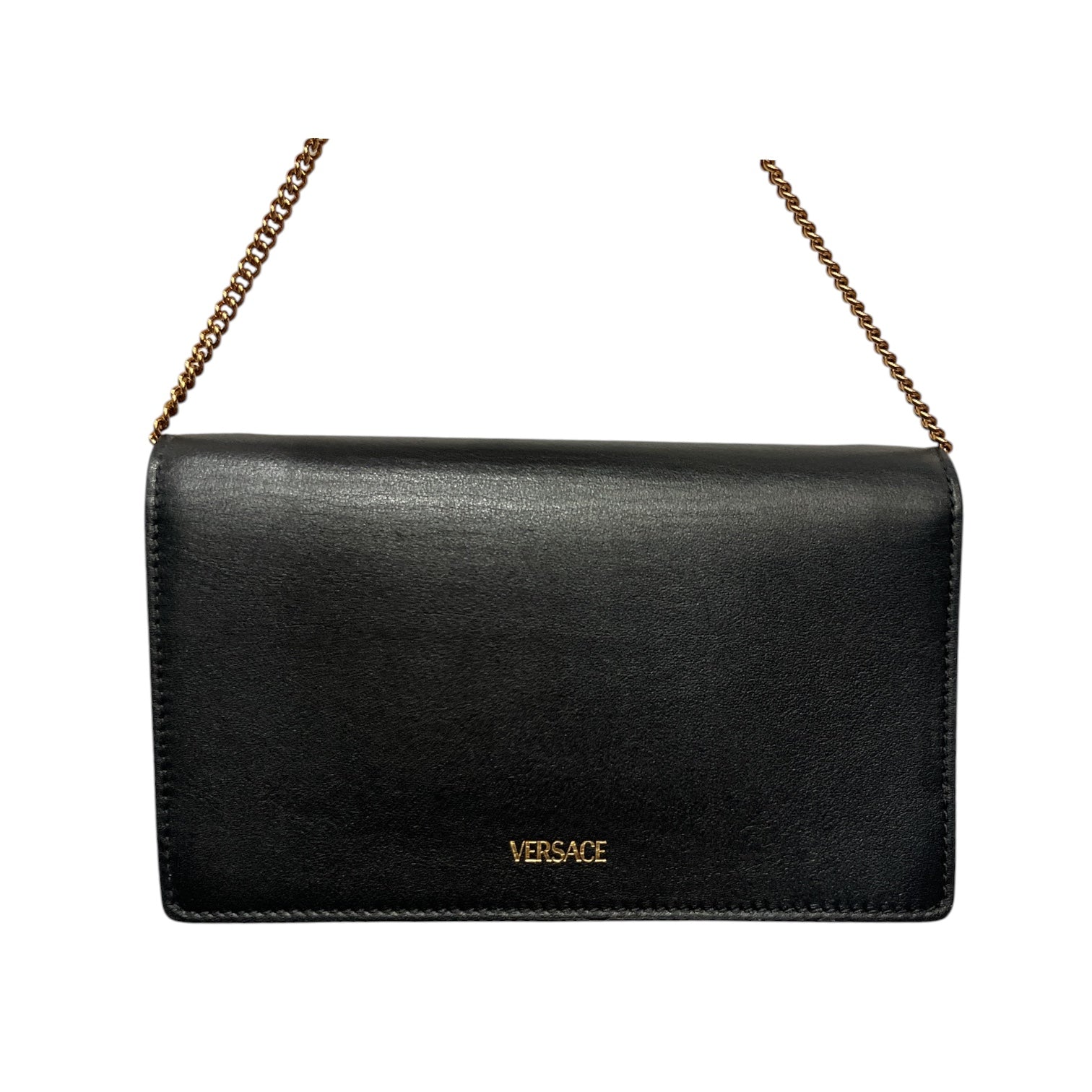 VERSACE/Cross Body Bag/Leather/BLK/lthr crossbody view 4