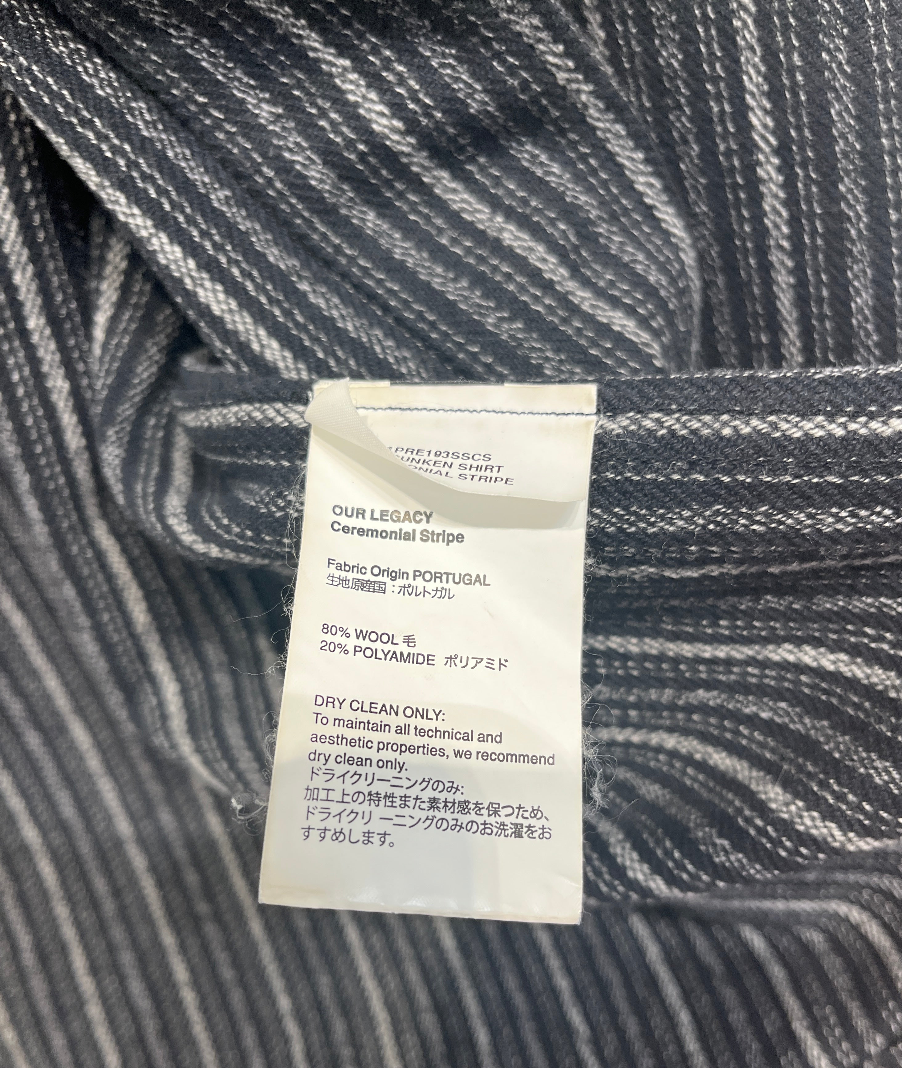 OUR LEGACY/Jacket/48/Denim/BLK/Stripe/button down stripe view 3