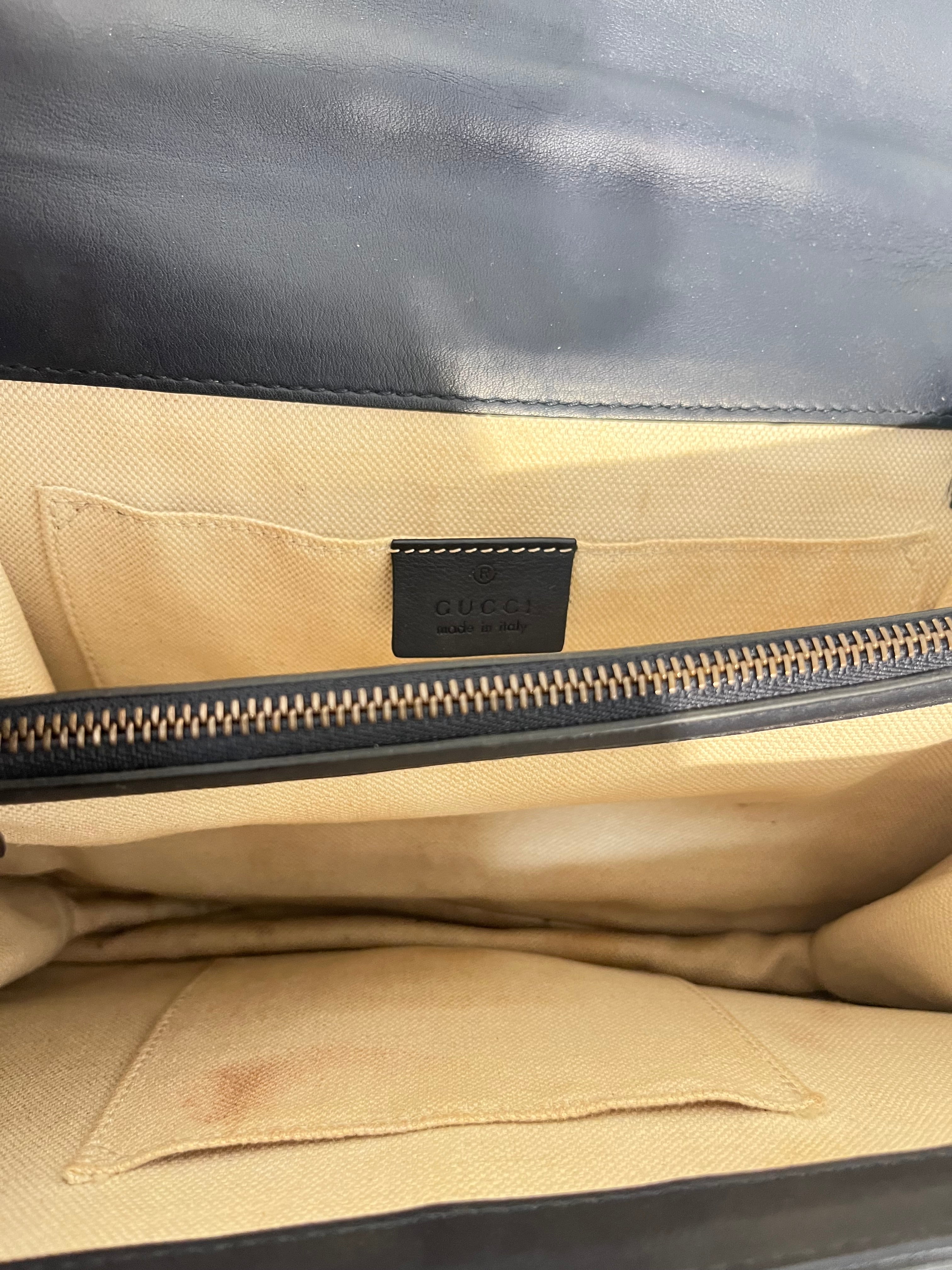 GUCCI/Hand Bag/M/Leather/NVY/448075493075 sylvie dionysus view 3