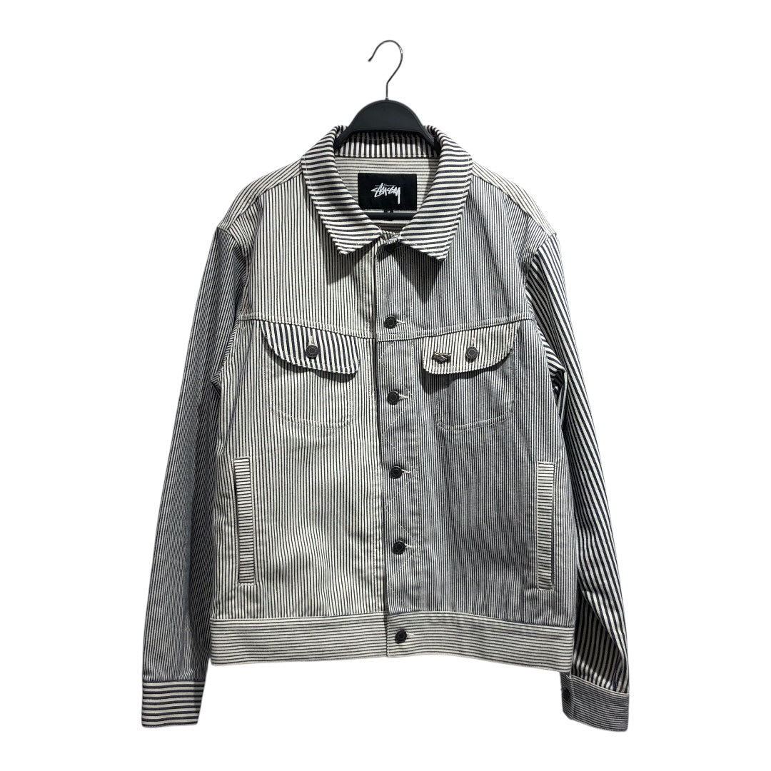 STUSSY/Denim Jkt/M/Cotton/NVY/Stripe/Pinstripe button up jkt view 1