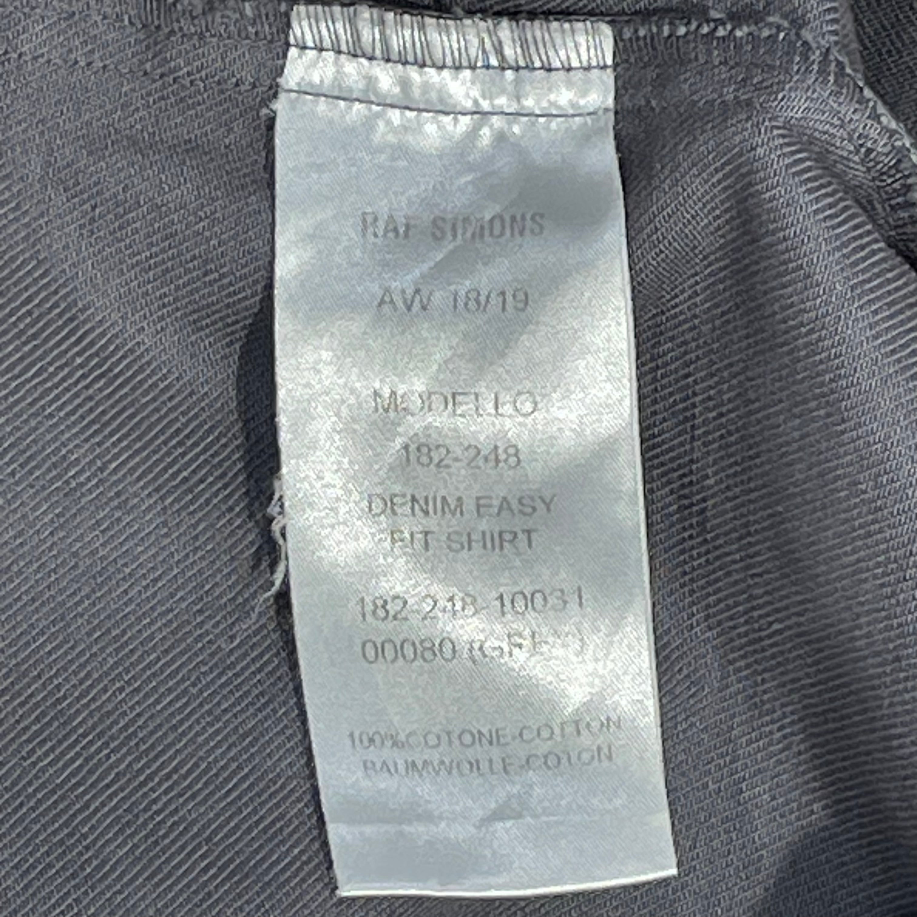 RAF SIMONS/Denim Jkt/M/Denim/GRY/Single Breasted/Graphic/RS OVERSIZED DENIM SHIRT COAT view 4