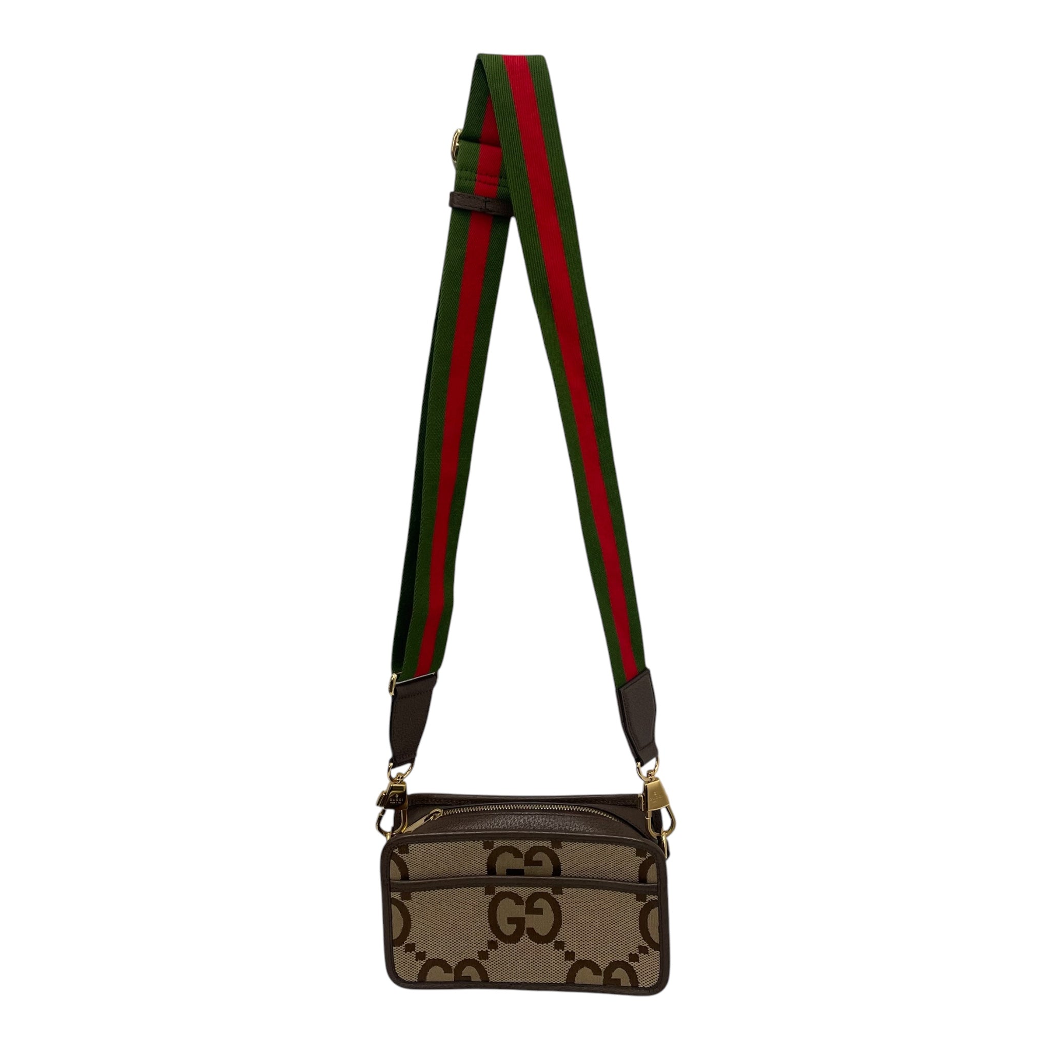 GUCCI/Cross Body Bag/All Over Print/Cotton/BRW/Jumbo GG Crossbody view 1