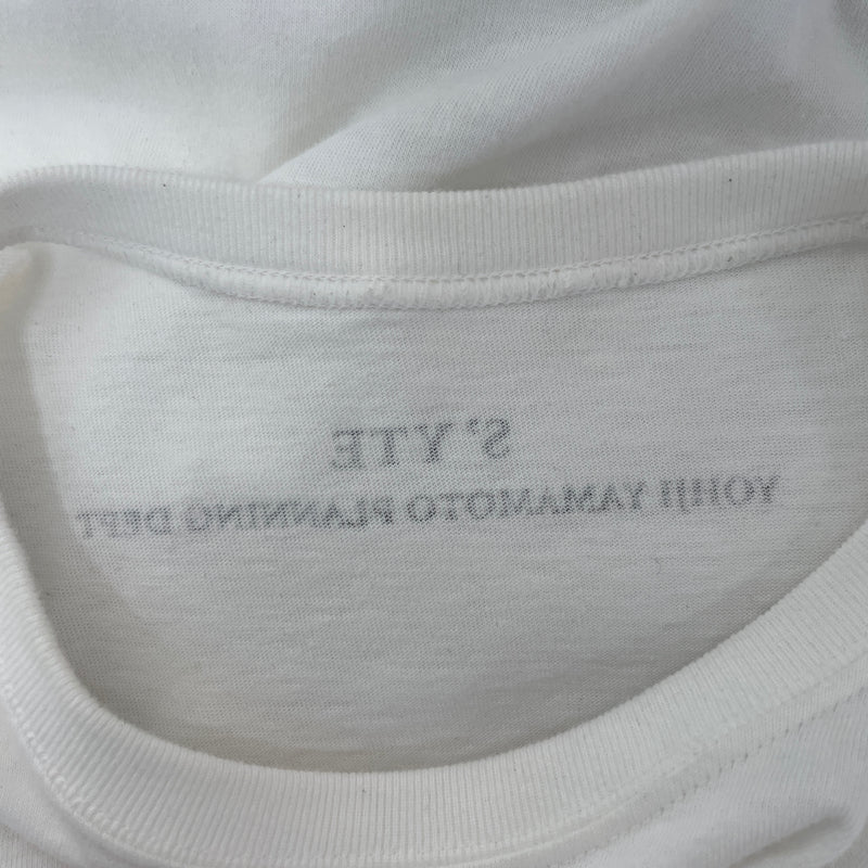 YOHJI YAMAMOTO/T-Shirt/M/Cotton/WHT/All Over Print/