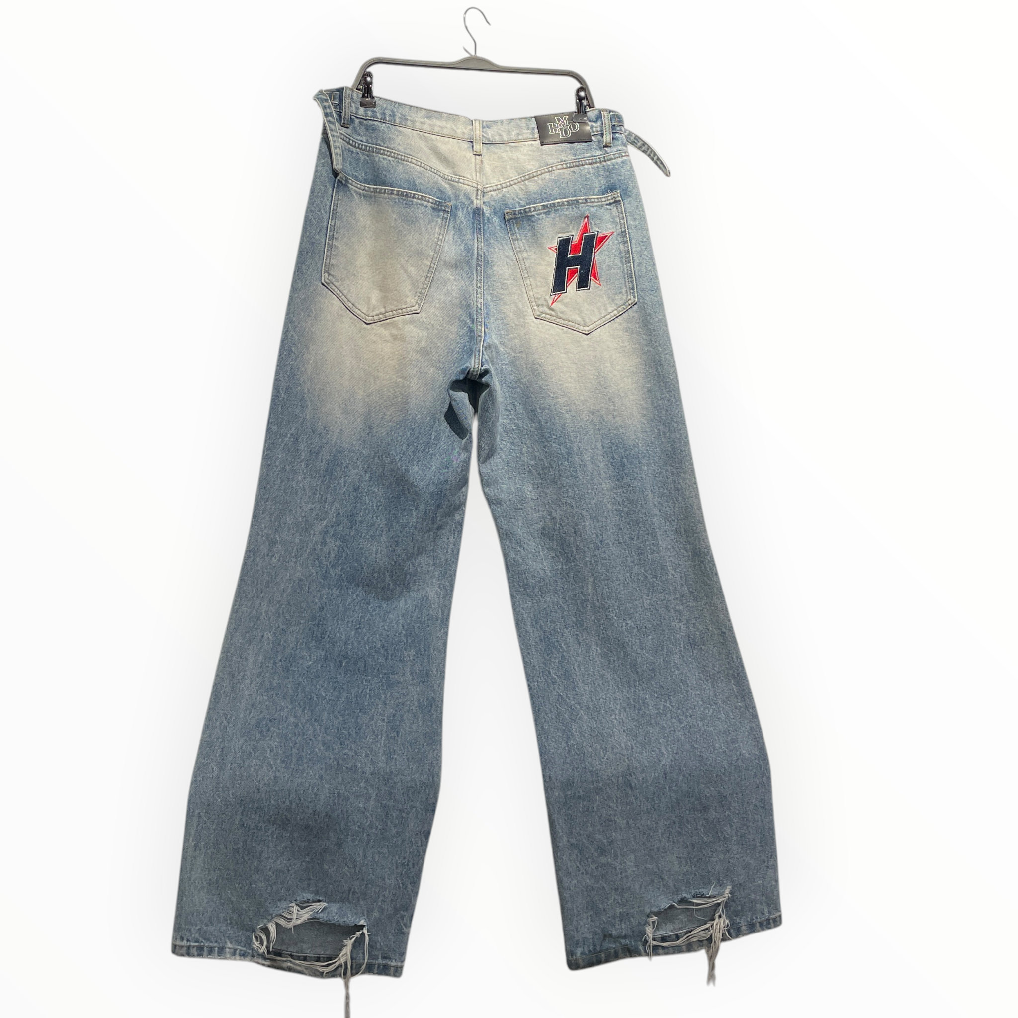 HMDD/Straight Pants/L/Cotton/BLU/diamonds on the side view 2