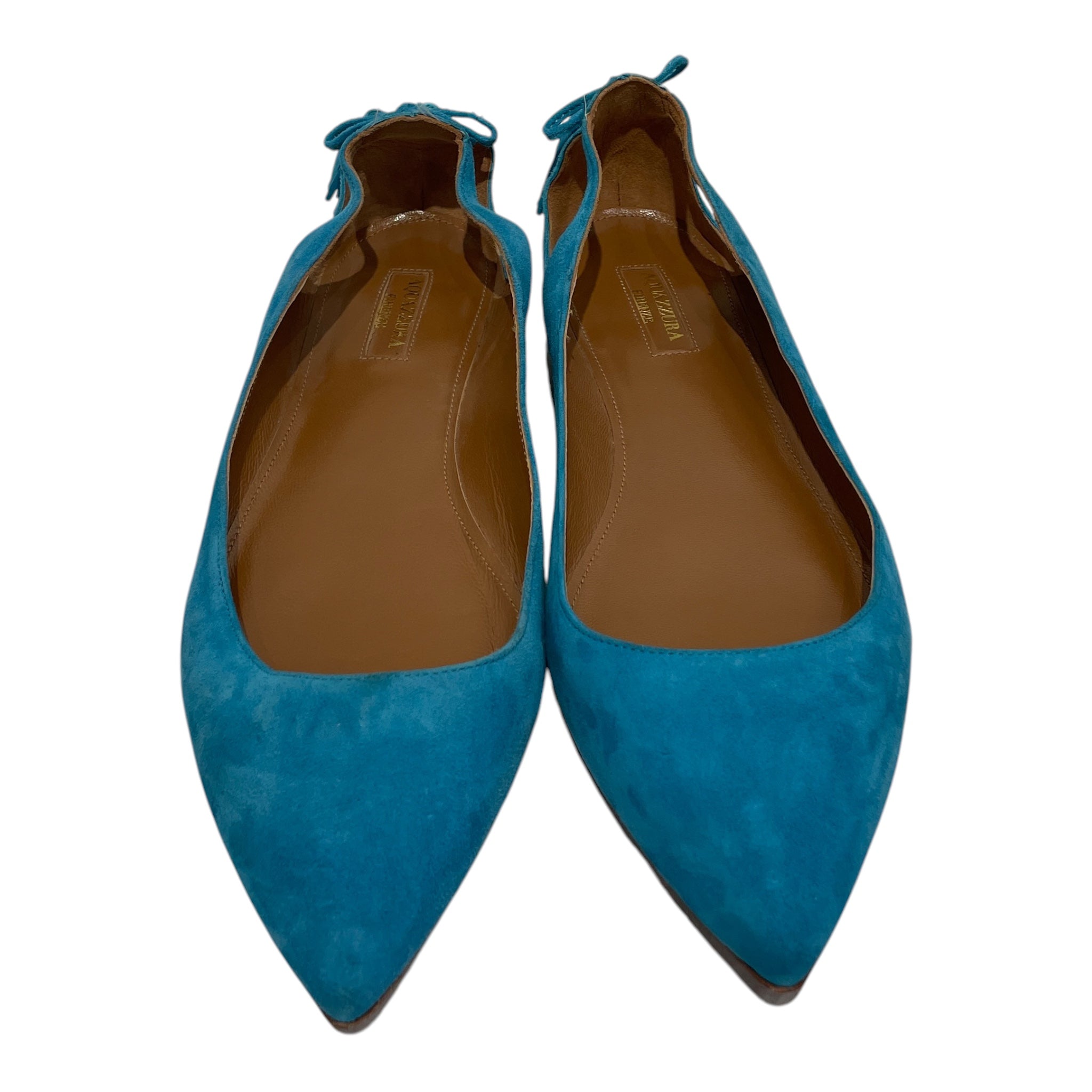 AQUAZZURA/Flat Shoes/EU 39.5/Suede/BLU/MARILYN BALLET FLAT view 3