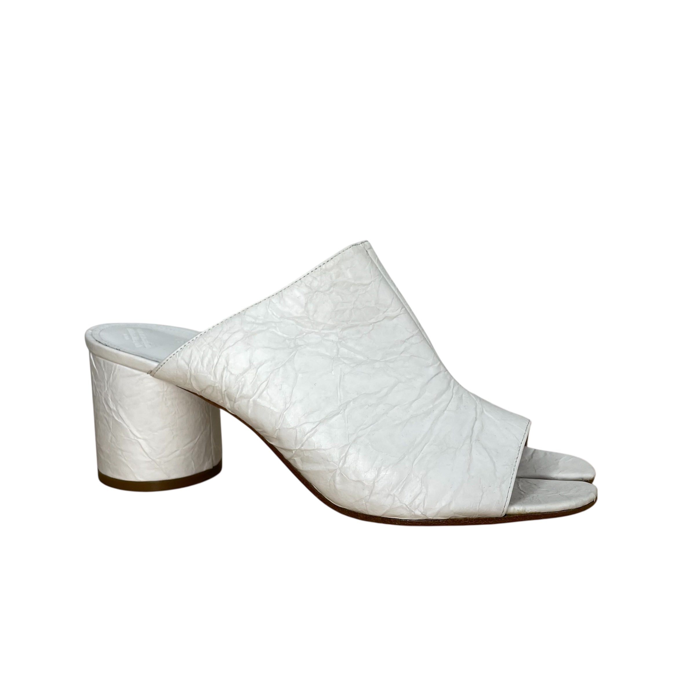 Maison Margiela/Heels/EU 41/Leather/WHT/CRINKLE LEATHER TABI OPEN TOE view 3