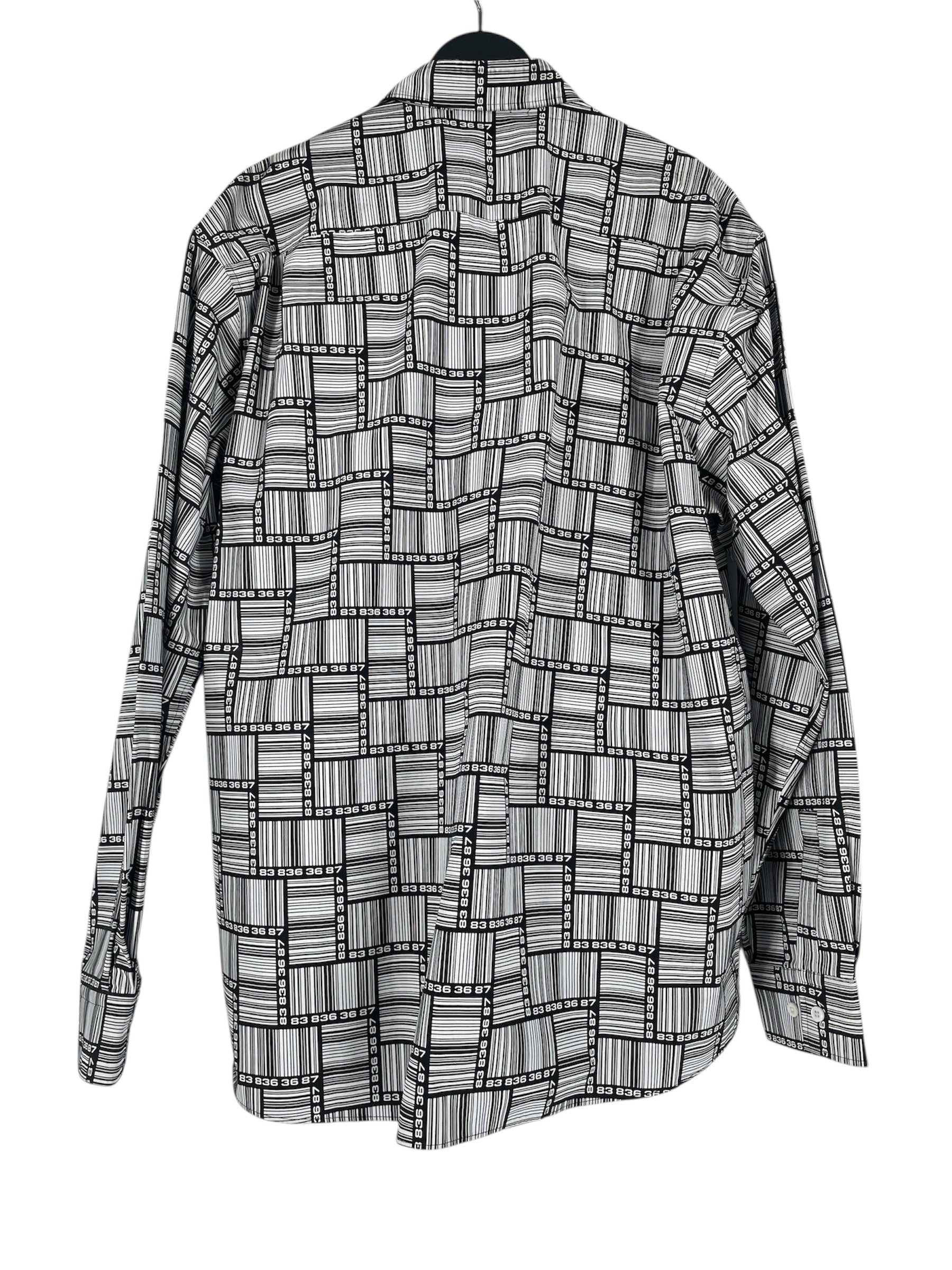 VETEMENTS/LS Shirt/L/Cotton/BLK/Open Coller/All Over Print/BARCODE view 2