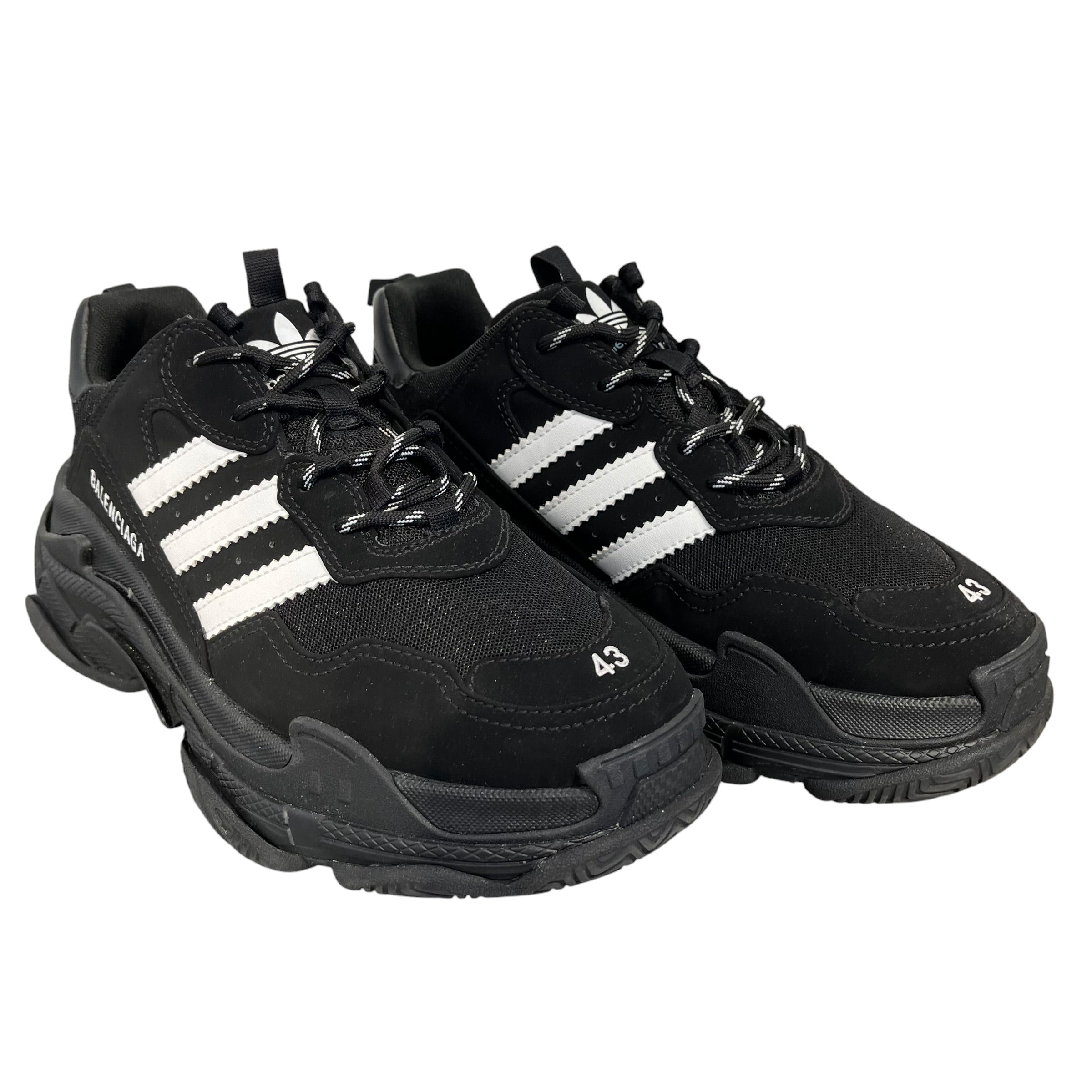 BALENCIAGA/adidas/Low-Sneakers/EU 43/BLK/triple s view 1