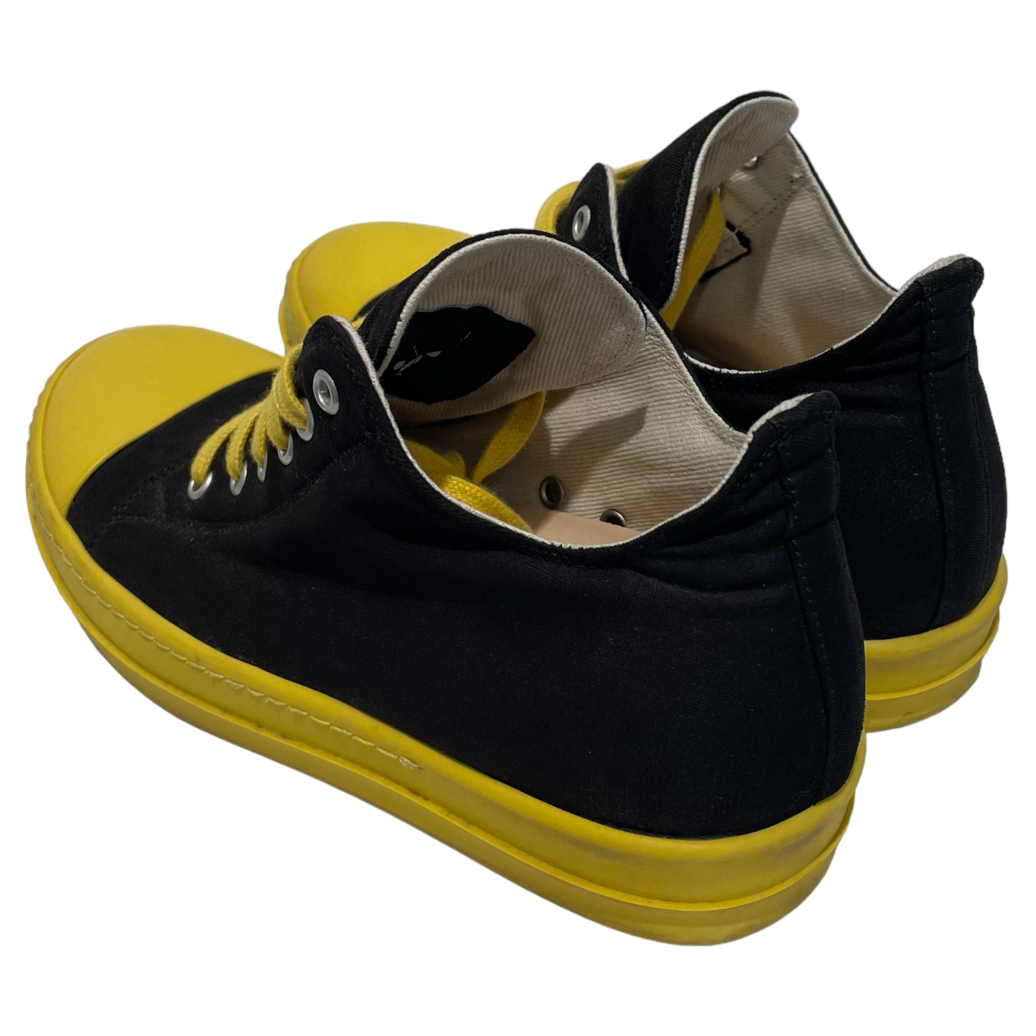 RICK OWENS DRKSHDW/Low-Sneakers/US 7.5/Cotton/YEL/BLACK AND YELLOW view 2