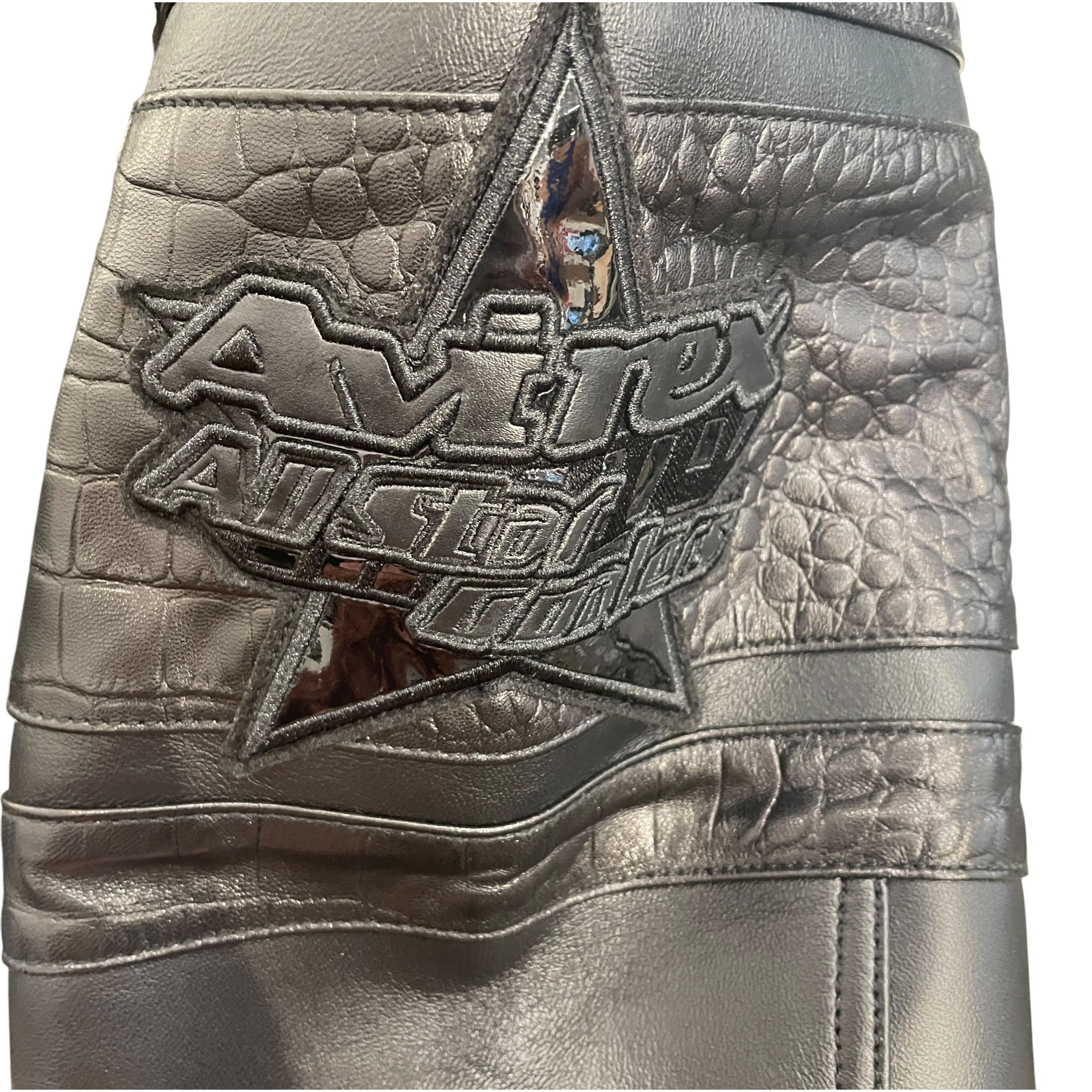 AVIREX/Riders Jkt (S)/L/Leather/BLK/LEGENDS JKT/CROC PATTERN ARM view 6