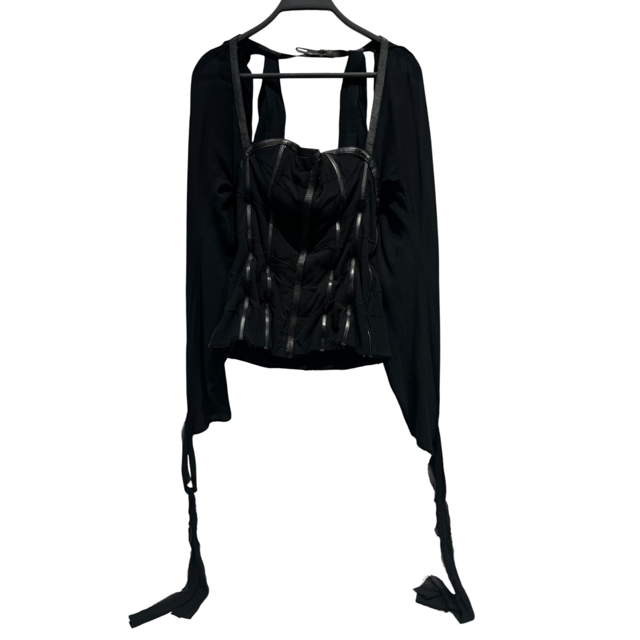 Alexander McQueen/Cut & Sew/44/Silk/BLK/RUNWAY AW 2003 Scanners Corset view 1
