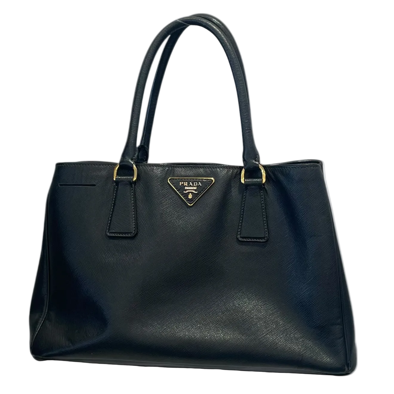 PRADA/Hand Bag/Leather/BLK/Galleria Saffiano view 1