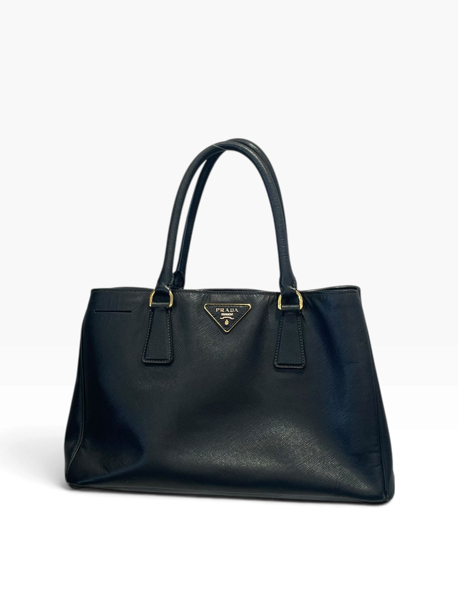 PRADA/Hand Bag/Leather/BLK/Galleria Saffiano view 1