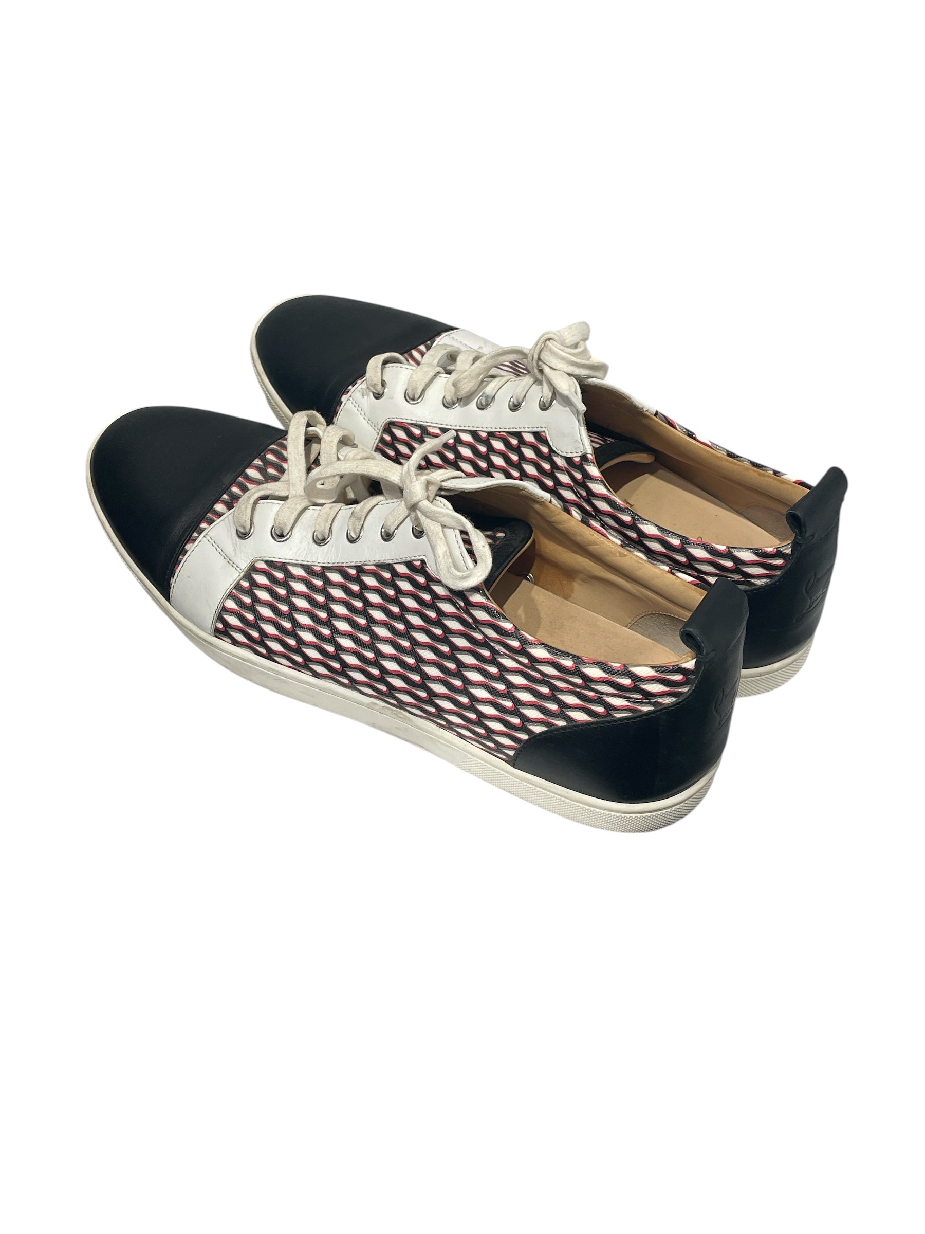 Christian Louboutin/Low-Sneakers/EU 46/All Over Print/Leather/BLK/CLASSIC LACE SNEAKER SQUIGGLE view 2