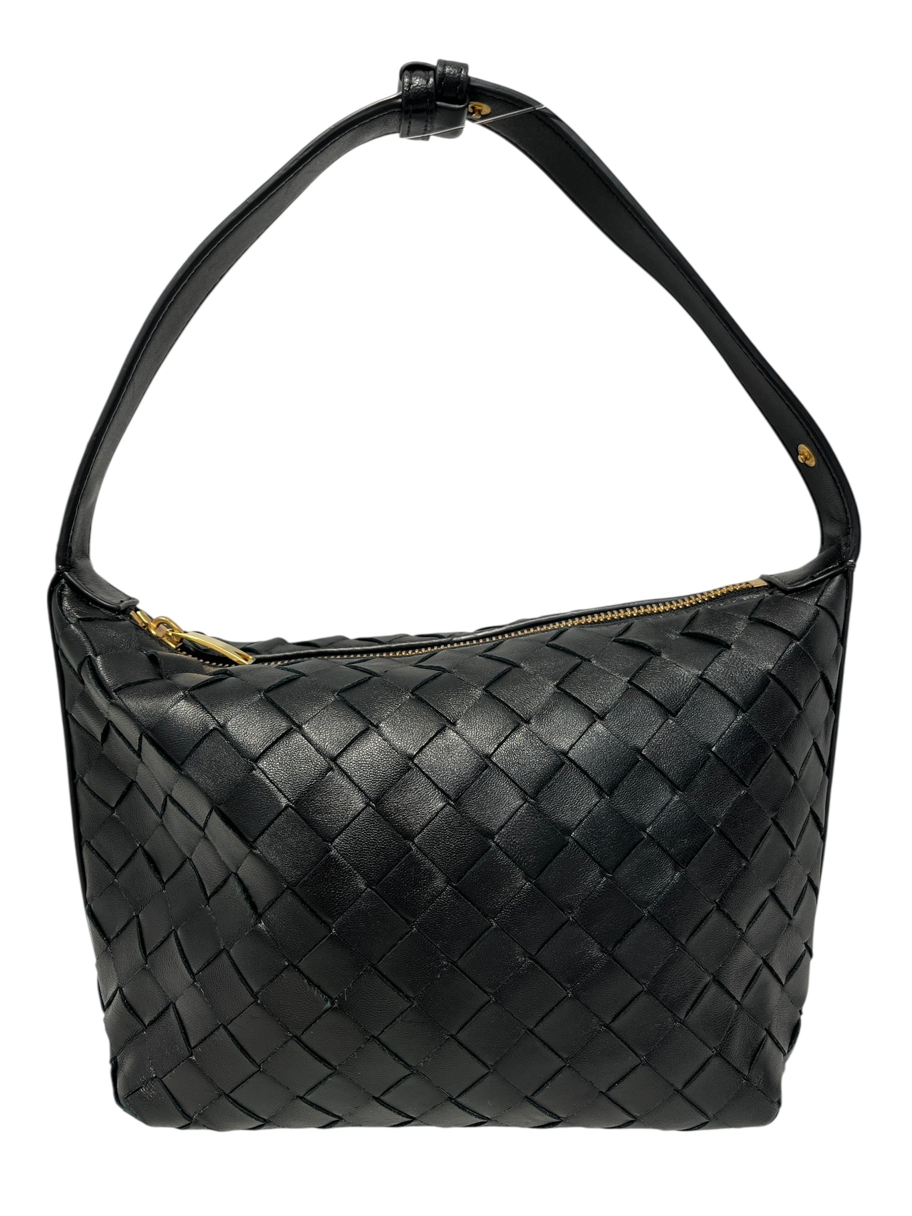 BOTTEGA VENETA/Hand Bag/Leather/BLK/WALLACE MINI WOVEN view 1