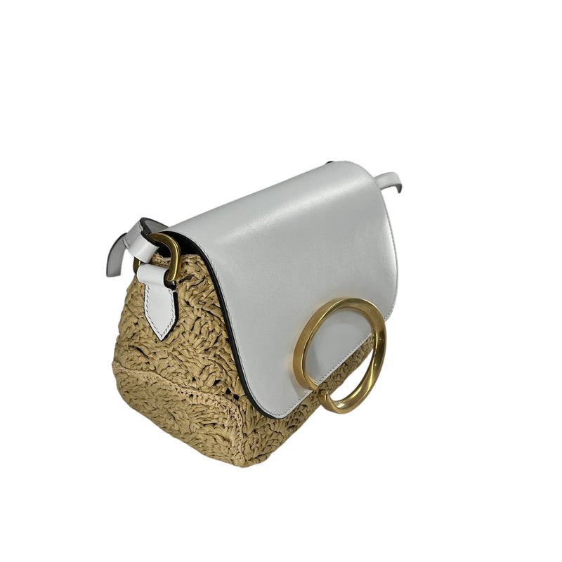 Oscar de laRenta/Cross Body Bag/WHT/RAFFIA NAPPA