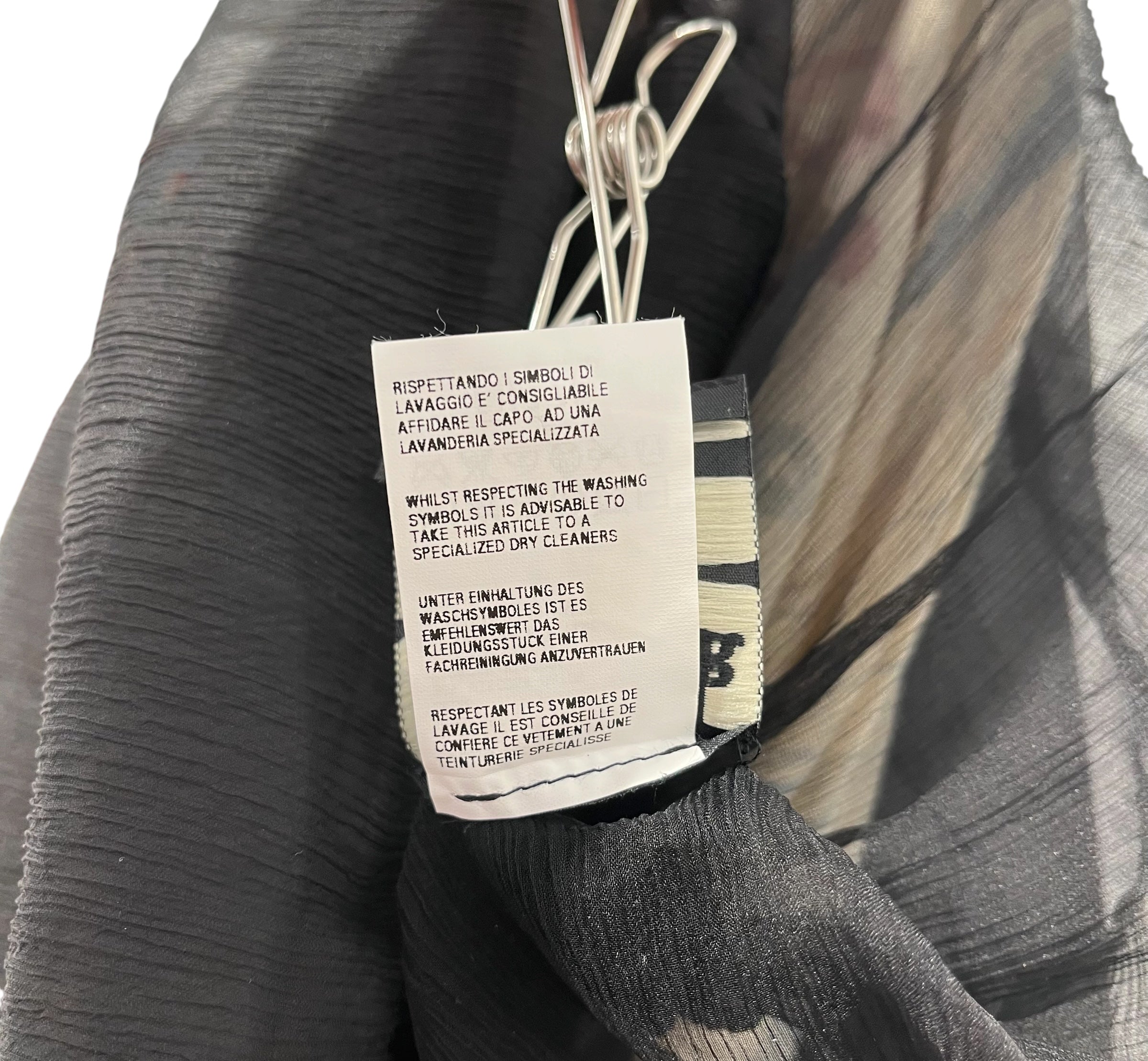 Jean Paul GAULTIER FEMME/Long Skirt/L/All Over Print/Silk/BLK/2 LAYER ABSTRACT CIRCLE PRINT view 5