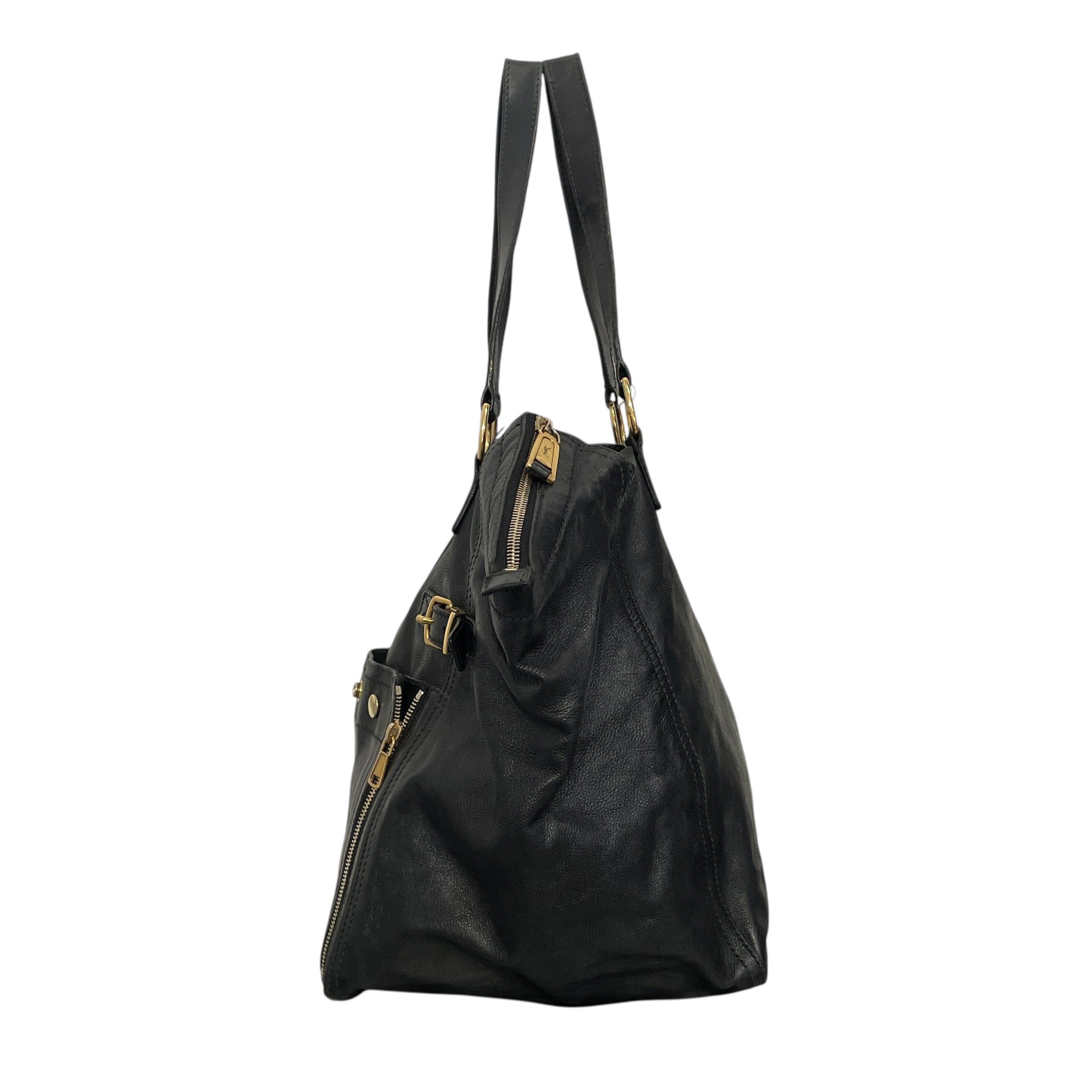 YVES SAINT LAURENT/Tote Bag/Leather/BLK/Downtown Totebag view 3