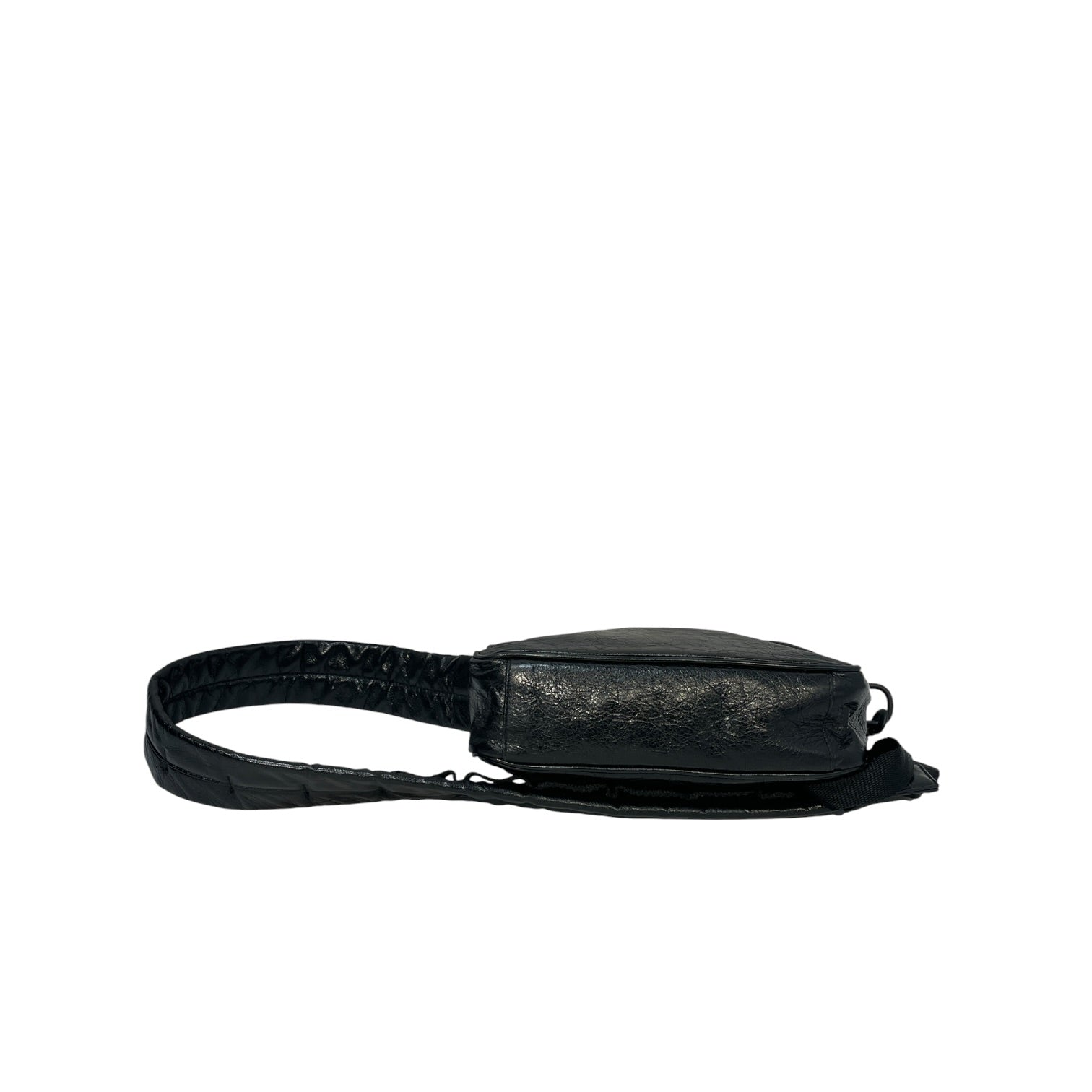 BALENCIAGA/Fanny Pack/Leather/BLK/army pouch arena crossbody view 4