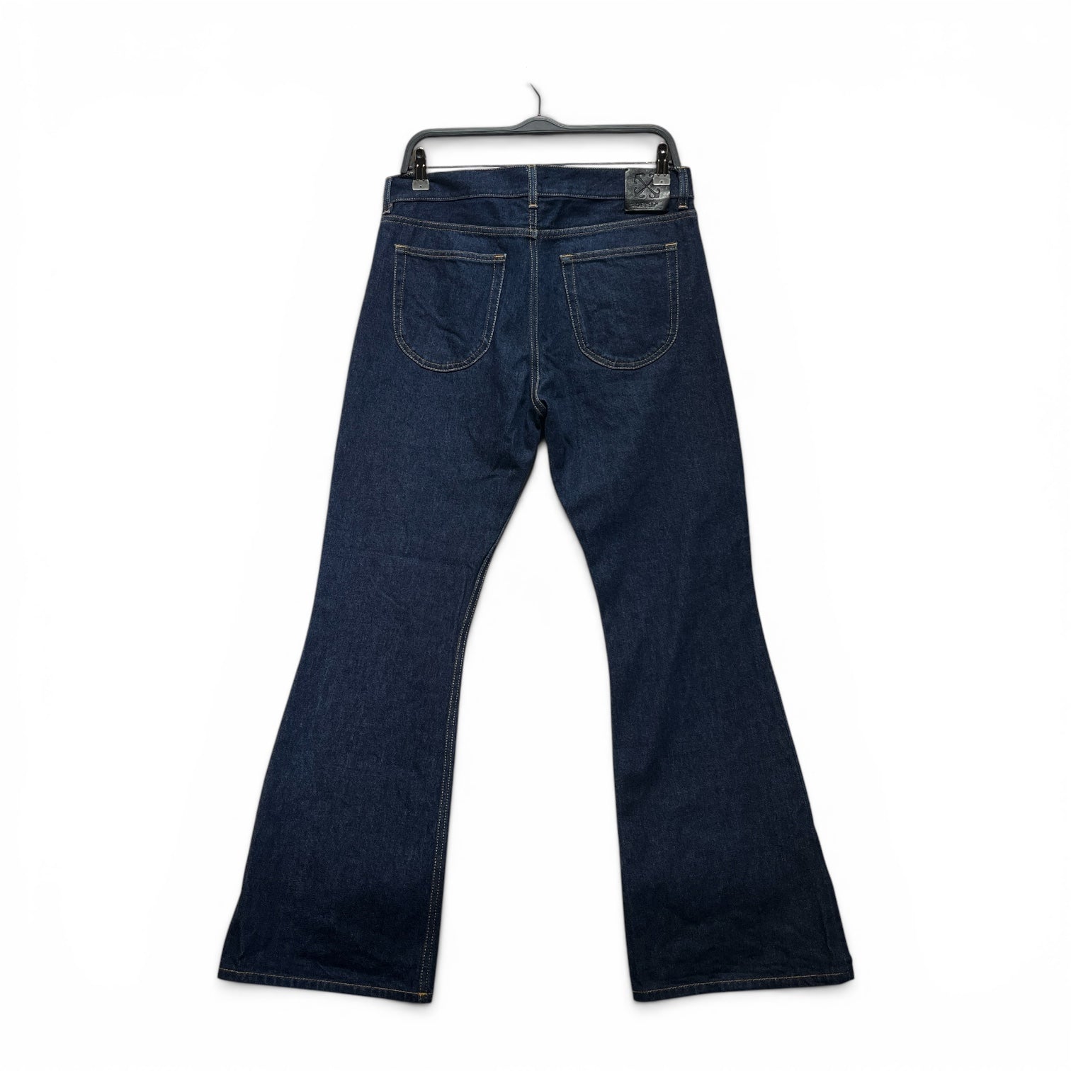 OFF-WHITE/Bootcut Pants/30/Denim/IDG/YELLOW EMBROIDERED LOGO view 2