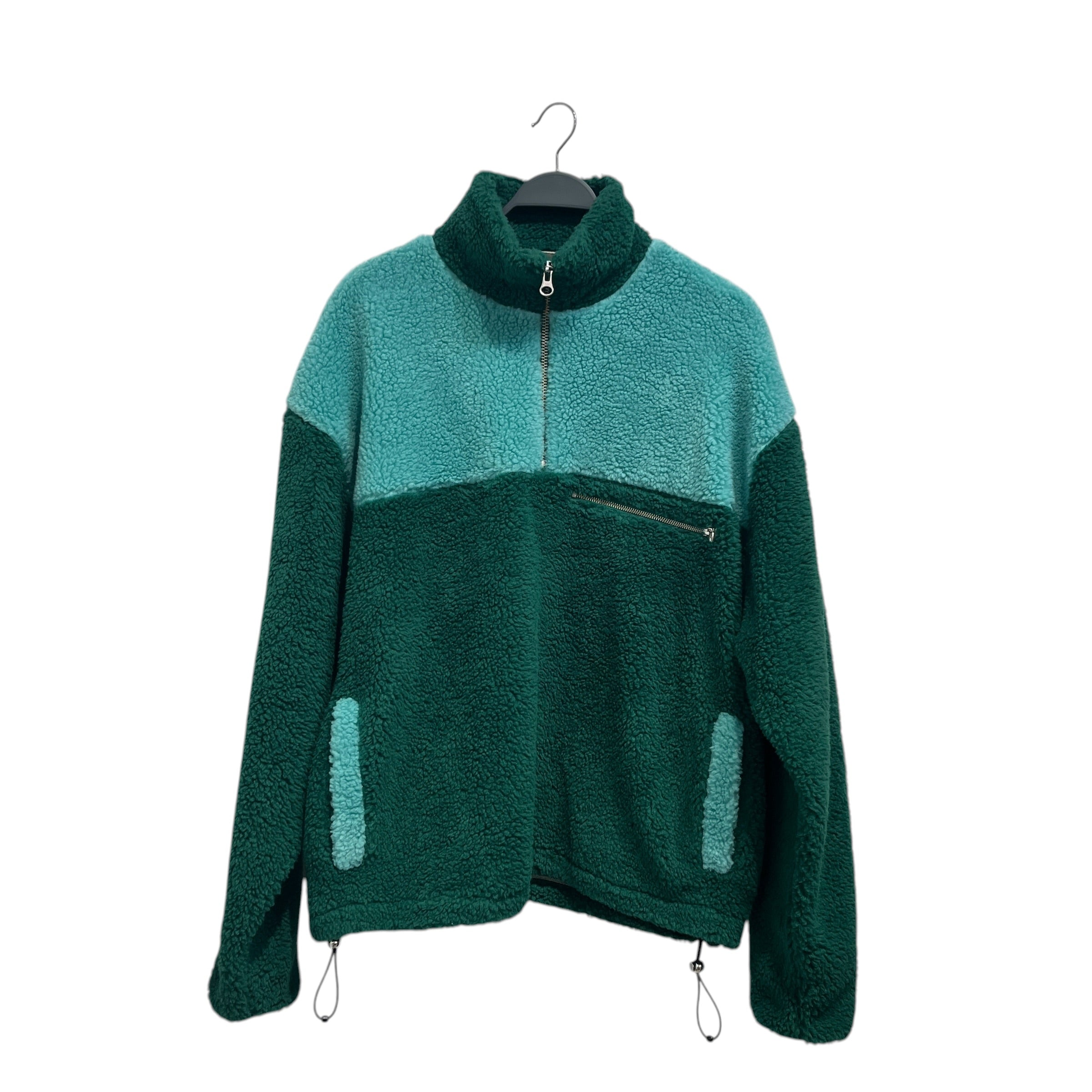 RONNING/Fleece Jkt/XL/Cotton/GRN/BABY BLUE LIGHT GREEN HALFNHAL view 1