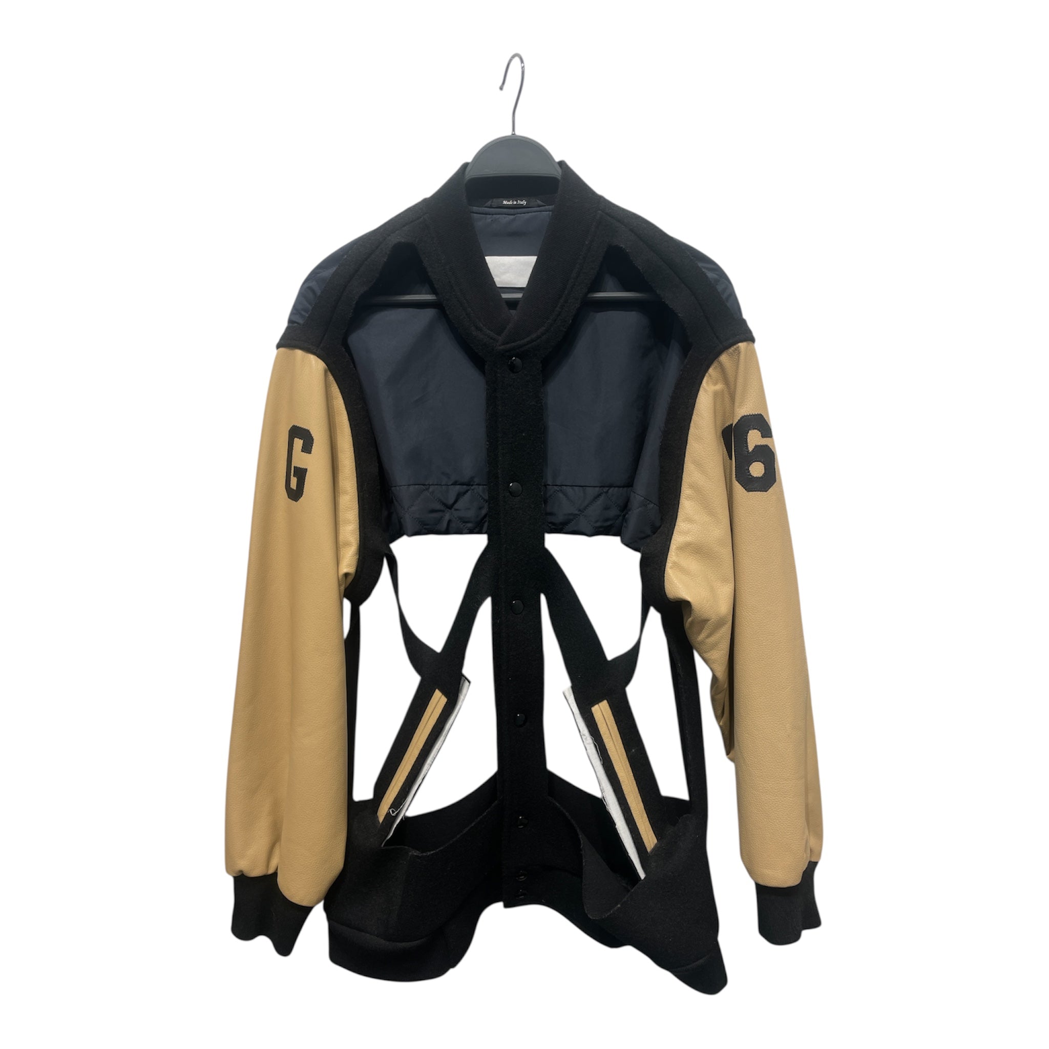 Maison Margiela/Baseball Jkt/40/Wool/BLK/VARSITY/#56/ OPEN ON BACK & FR view 1