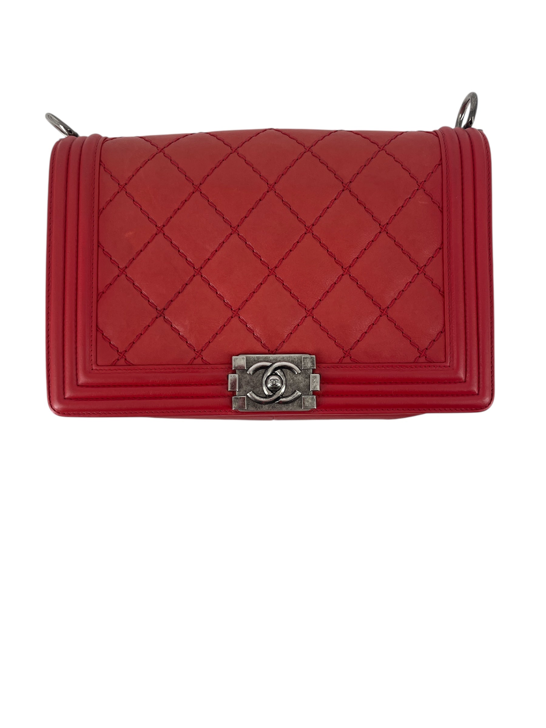 CHANEL/Cross Body Bag/Leather/RED/18779912 view 1