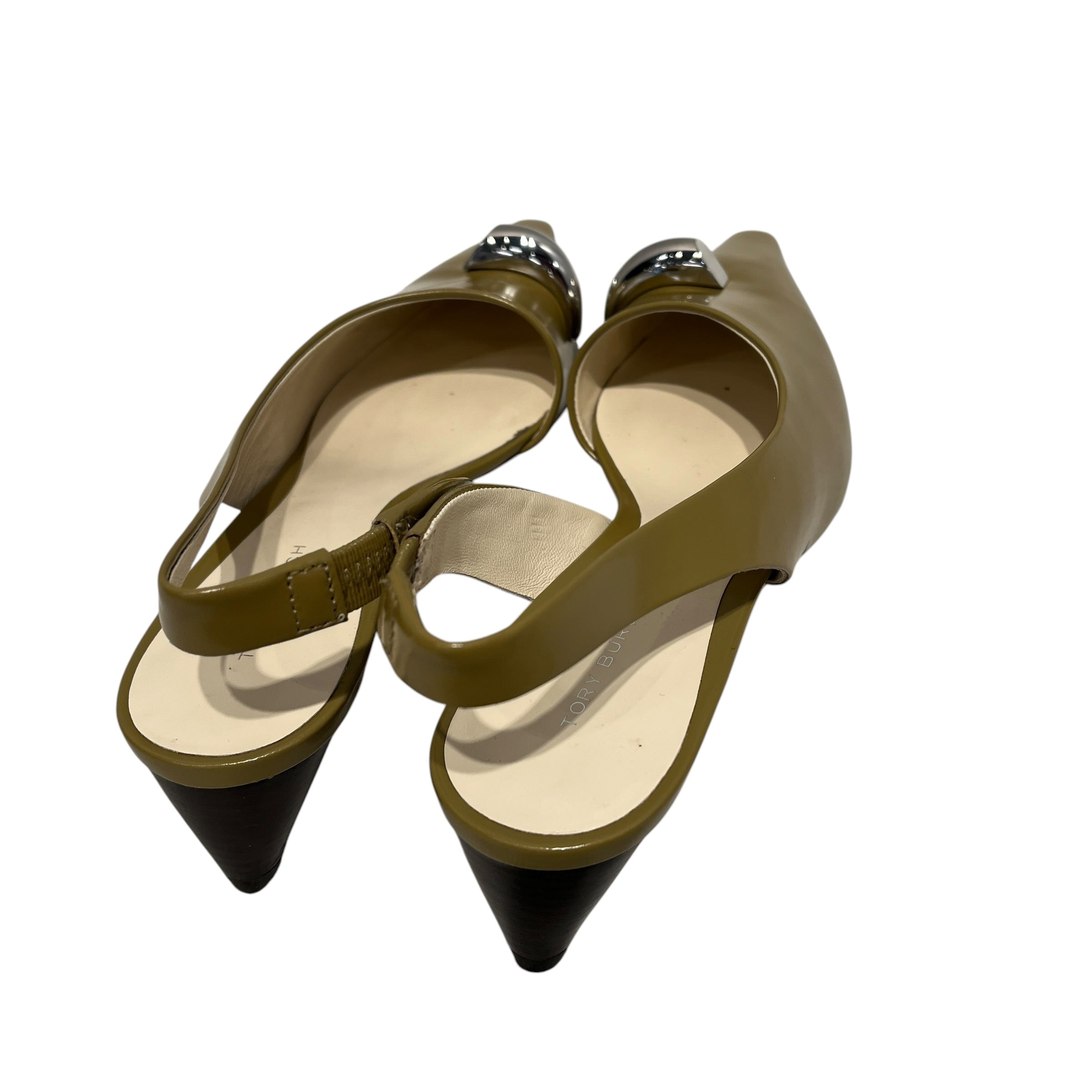 TORY BURCH/Heels/US 6/Leather/KHK/OLIVE PIERCED TOE SLINGBACK view 11