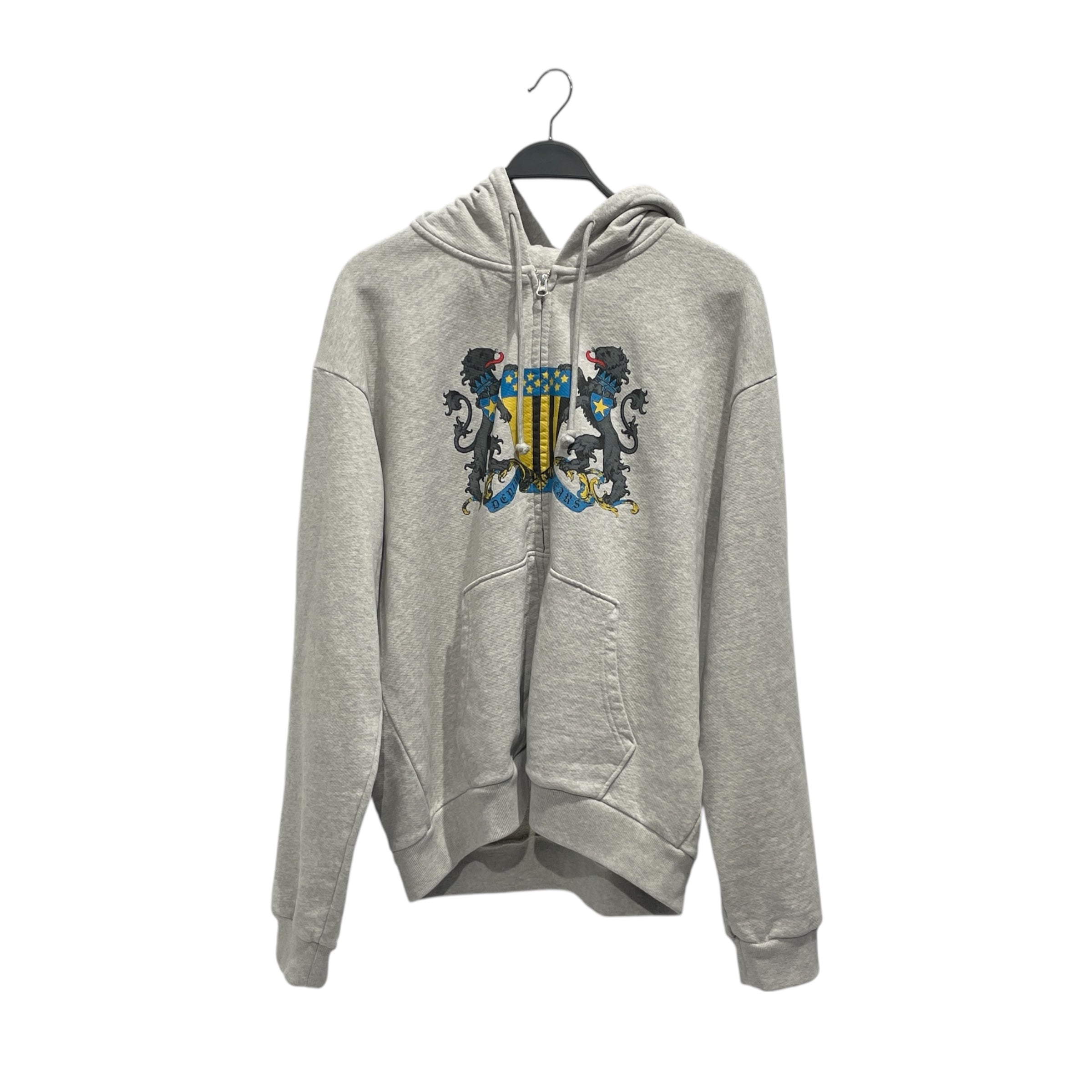 DENIM TEARS/Zip Up Hoodie/M/Graphic/Cotton/GRY/Panther Crest Zip Up Hoodie view 1