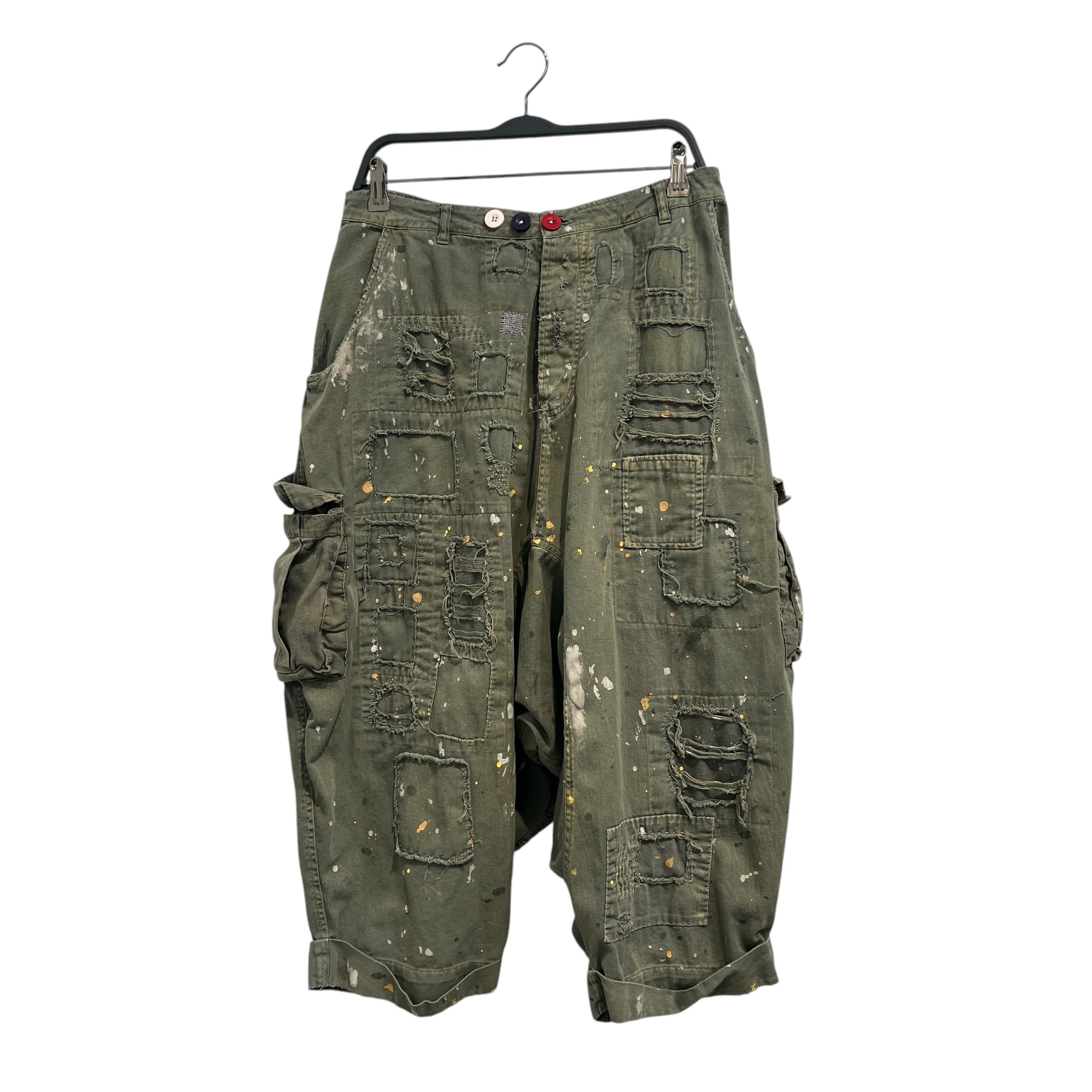 Magnolia Pearl/Wide Leg Pants/OS/All Over Print/Cotton/GRN/Drop Crotch Paint Splatter view 1