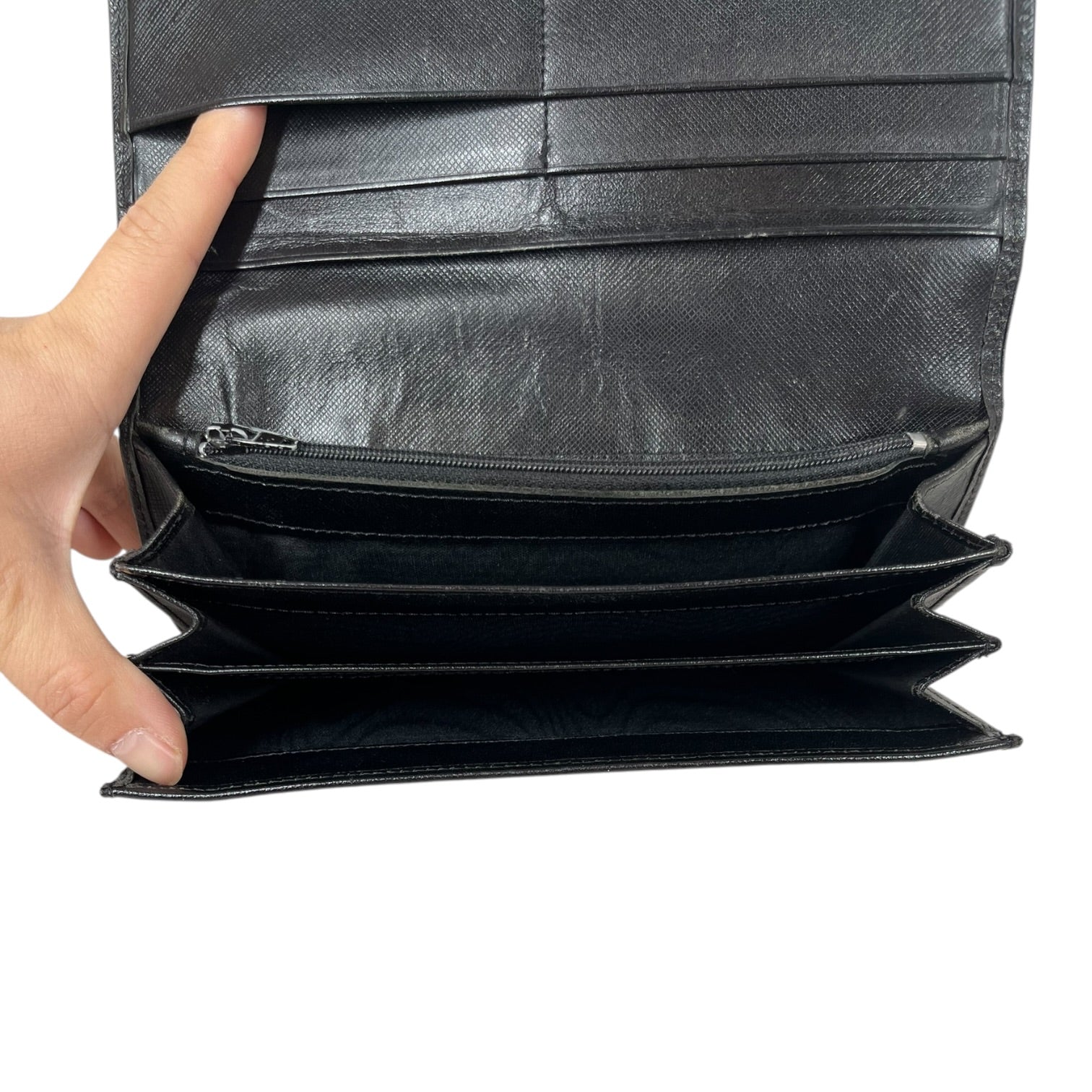 PRADA/Long Wallet/Leather/BLK/Logo w/ Double Snap Closure view 6