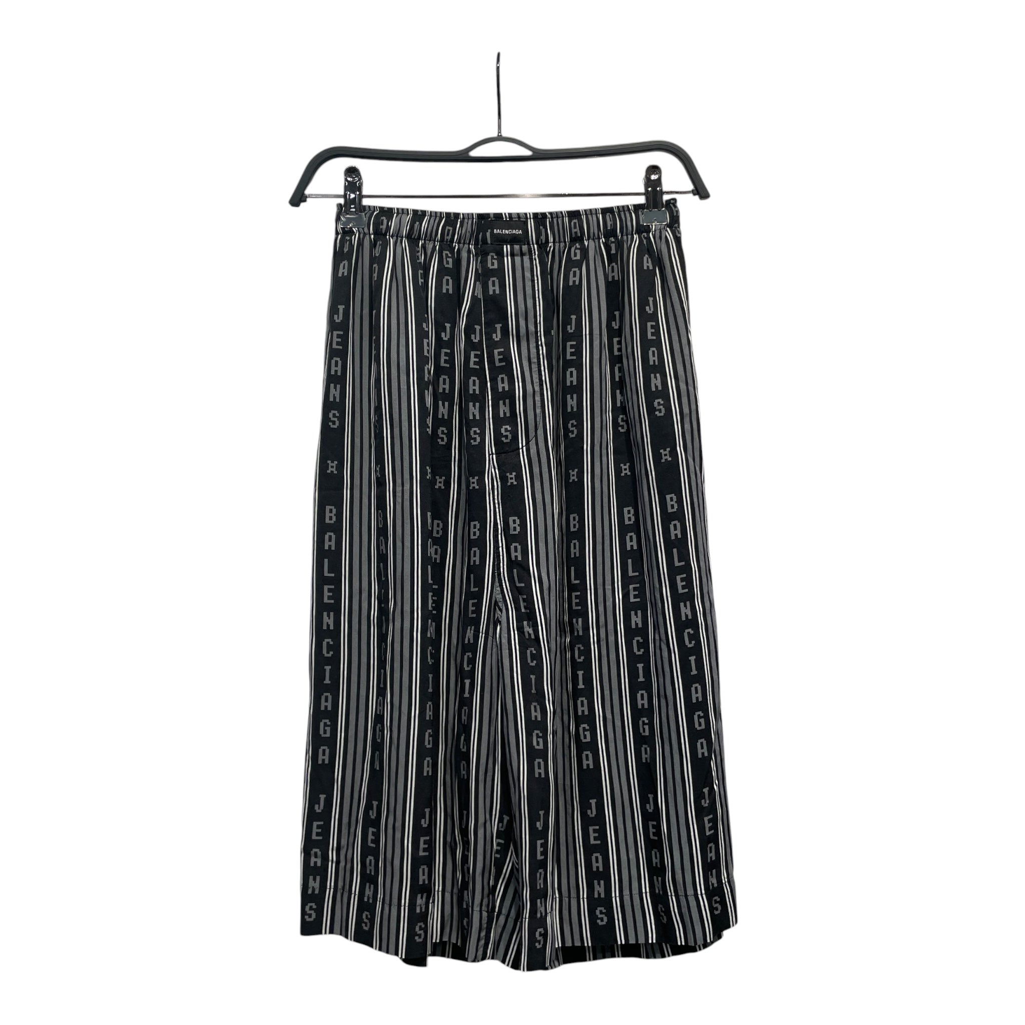 BALENCIAGA/Shorts/44/BLK/Stripe/strawstring jeans logo view 1