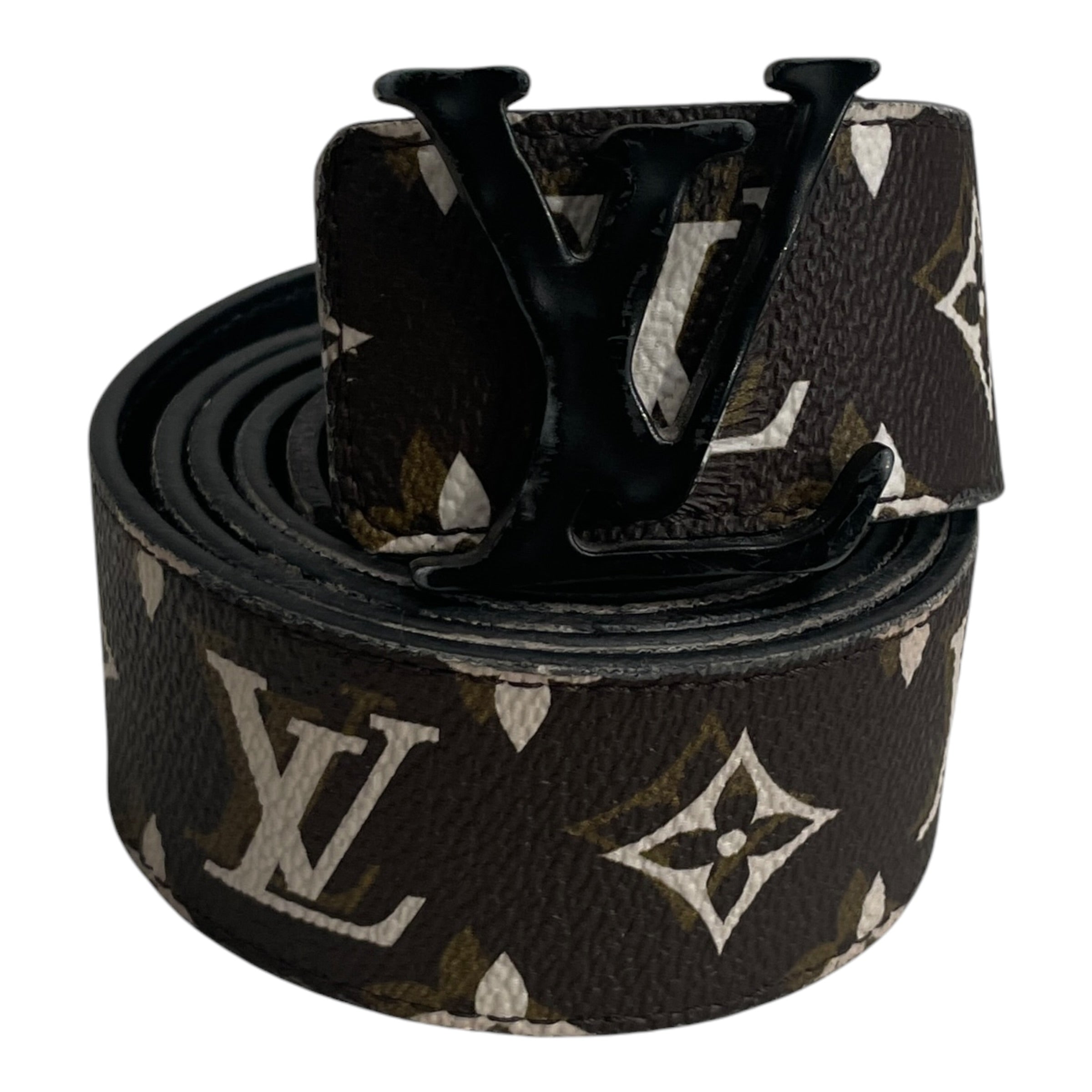 LOUIS VUITTON/Belt/Monogram/Leather/BRW/M's/VIRGIL ABLOH BLK BUCKLE view 1