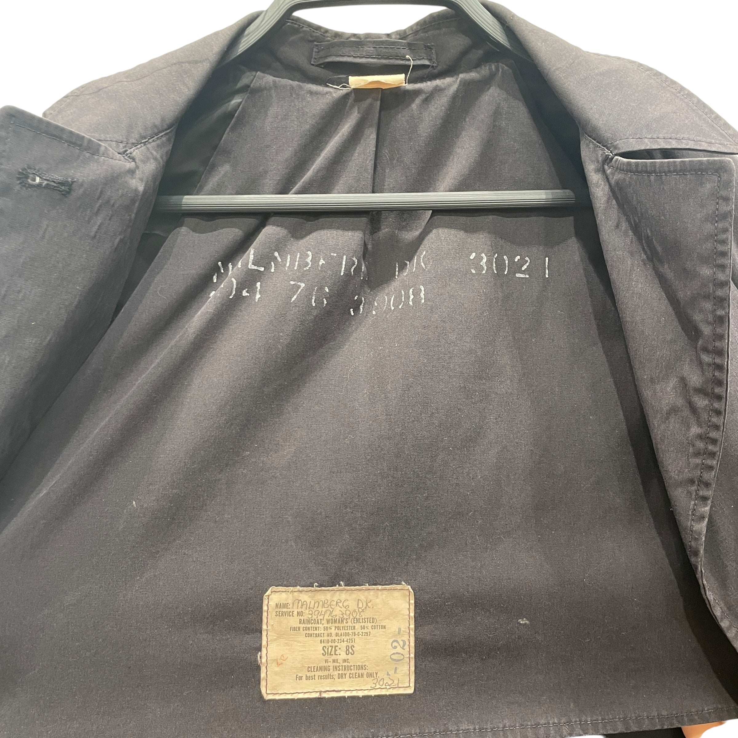 Vintage/Military Jkt/Polyester/BLK/WOMENS MILITARY RAINCOAT view 3