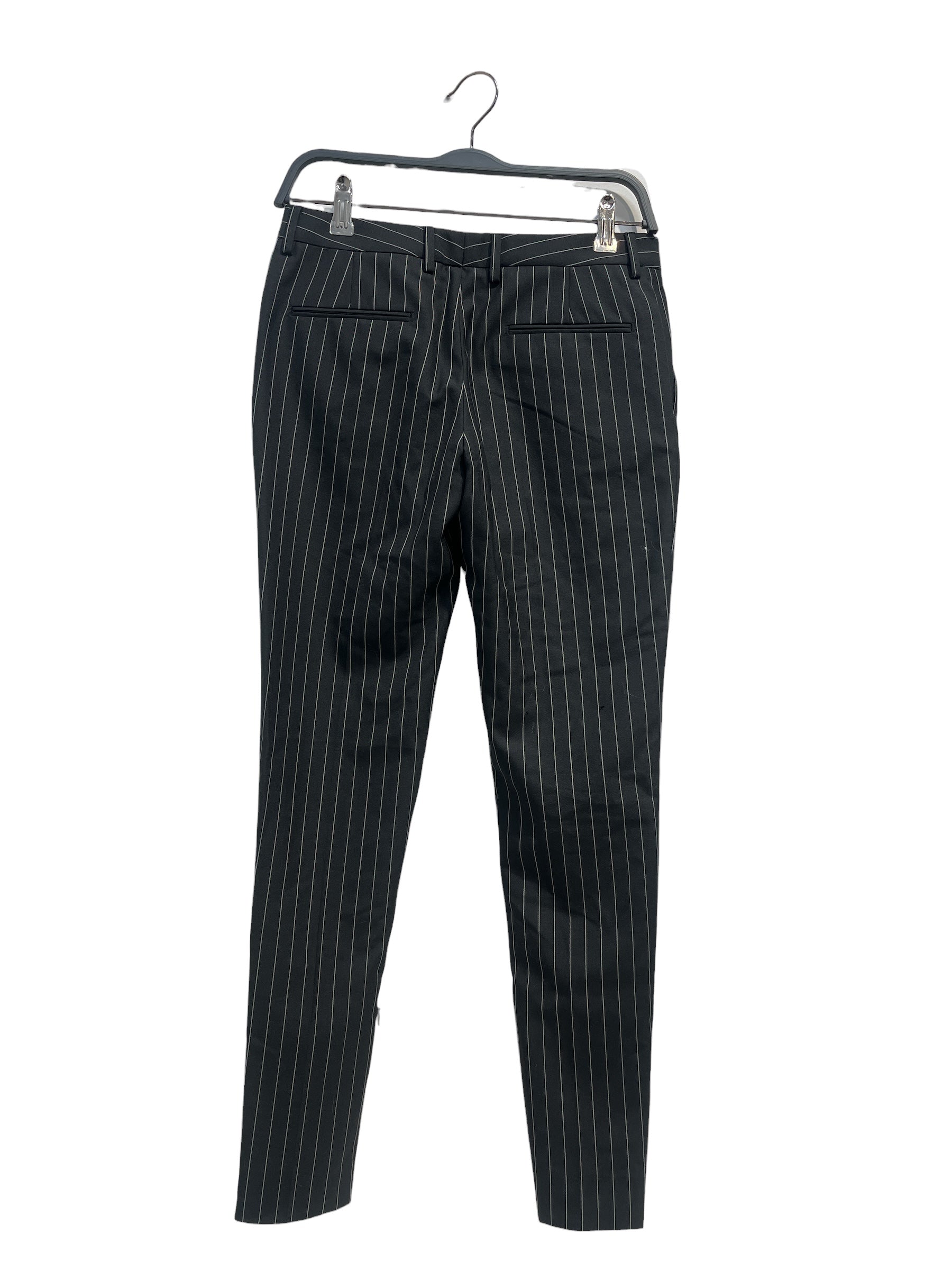 SAINT LAURENT/Bottoms/36/Stripe/Cotton/BLK/PINSTRIPE SLIM TROUSER view 2