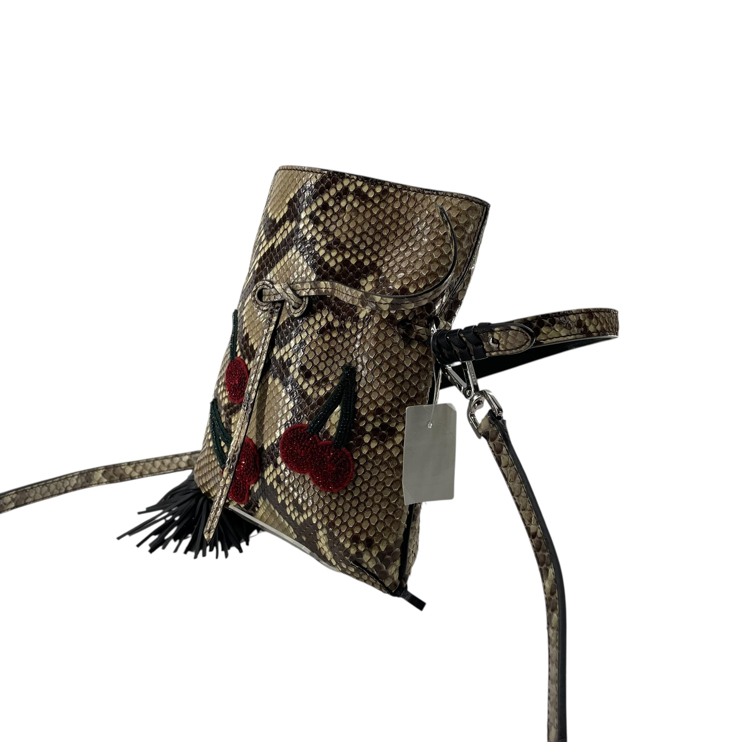ALTUZARRA/Cross Body Bag/Animal Pattern/Leather/BEG/SNAKESKIN + CHERRIES view 3