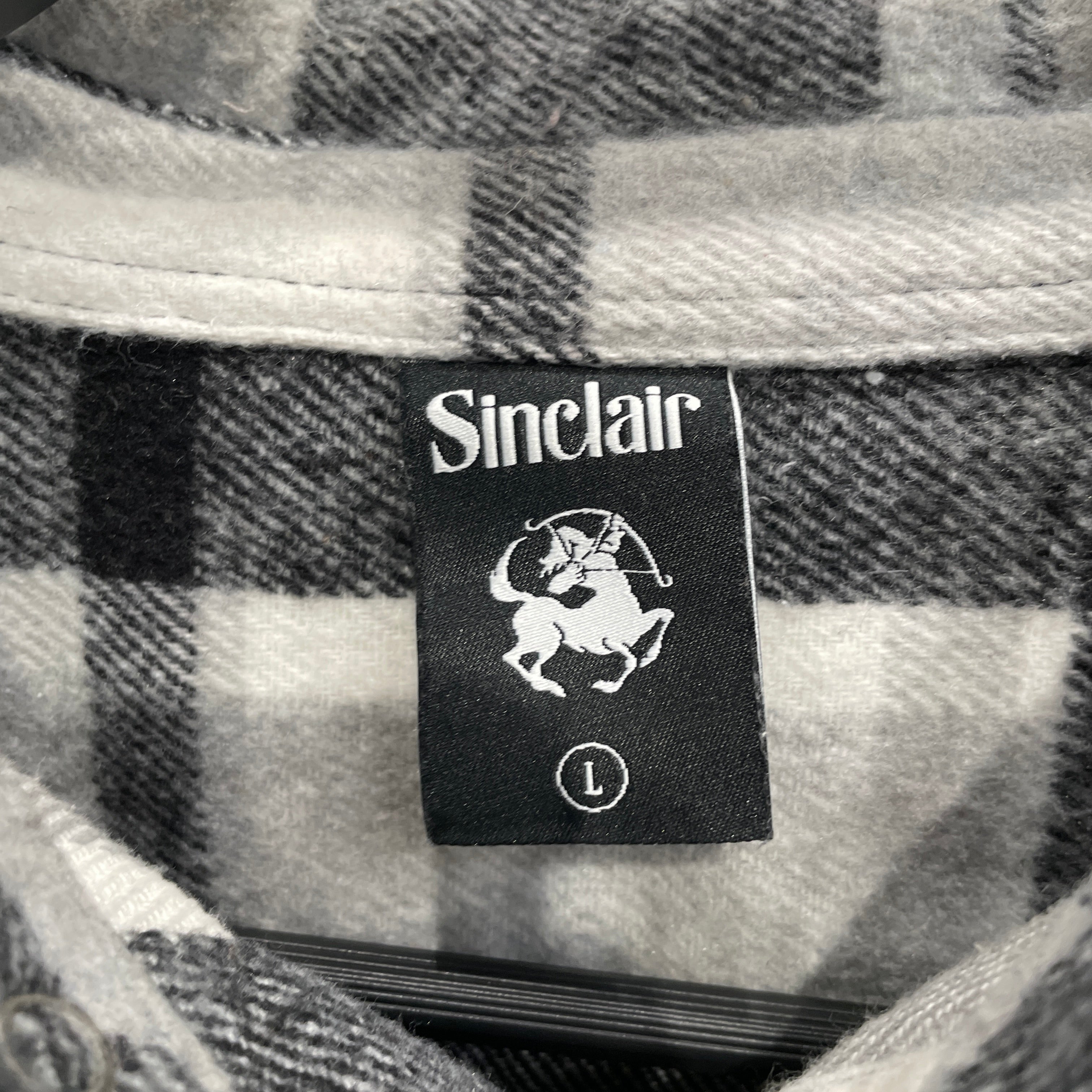 SINCLAIR/Flannel Shirt/L/Cotton/GRY/Plaid/FRONT LOGO PLAID GRY view 3